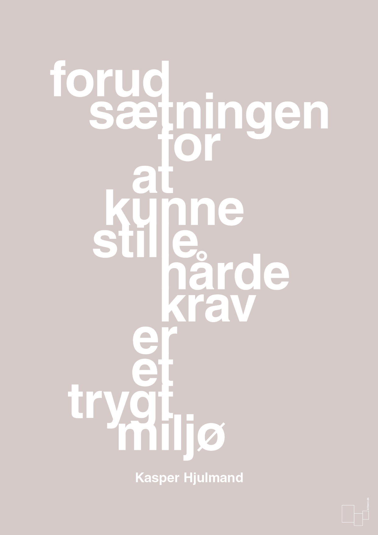 plakat: forudsætningen for at kunne stille de hårde krav er et trygt miljø - broken beige-Fodbold-A1two3