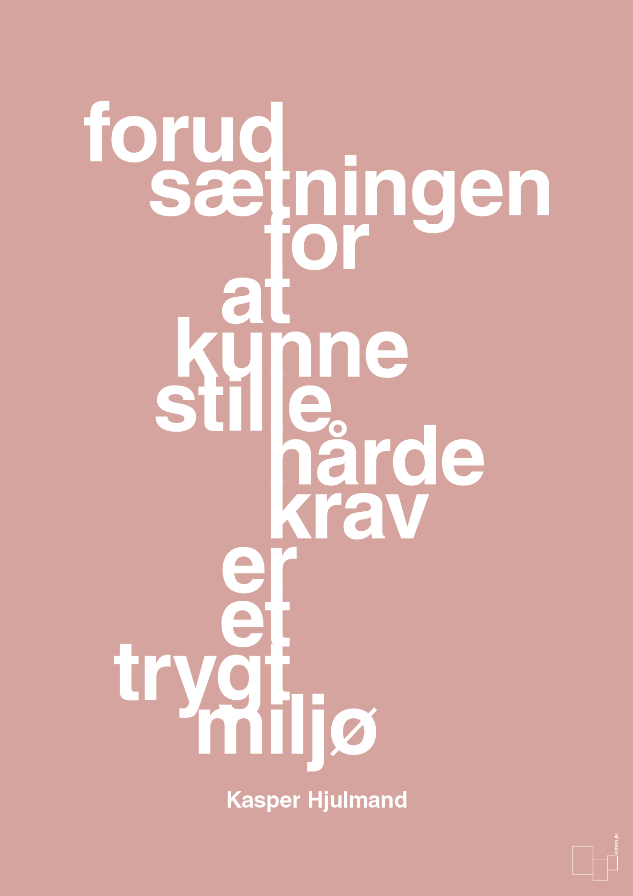 plakat: forudsætningen for at kunne stille de hårde krav er et trygt miljø - bubble shell-Fodbold-A1two3