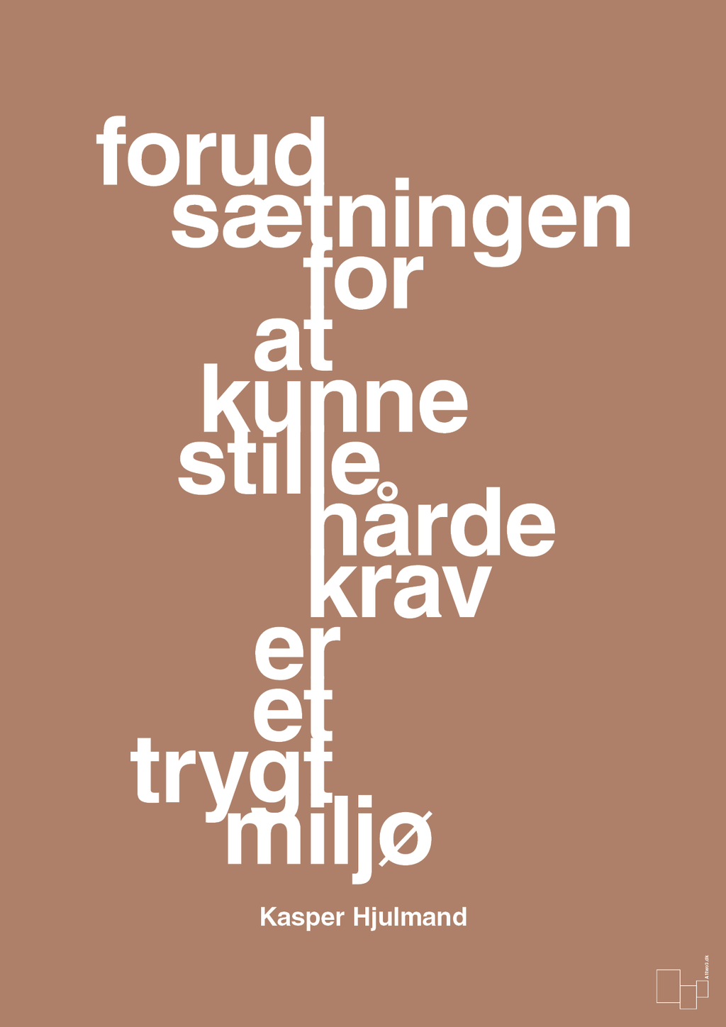 plakat: forudsætningen for at kunne stille de hårde krav er et trygt miljø - cider spice-Fodbold-A1two3