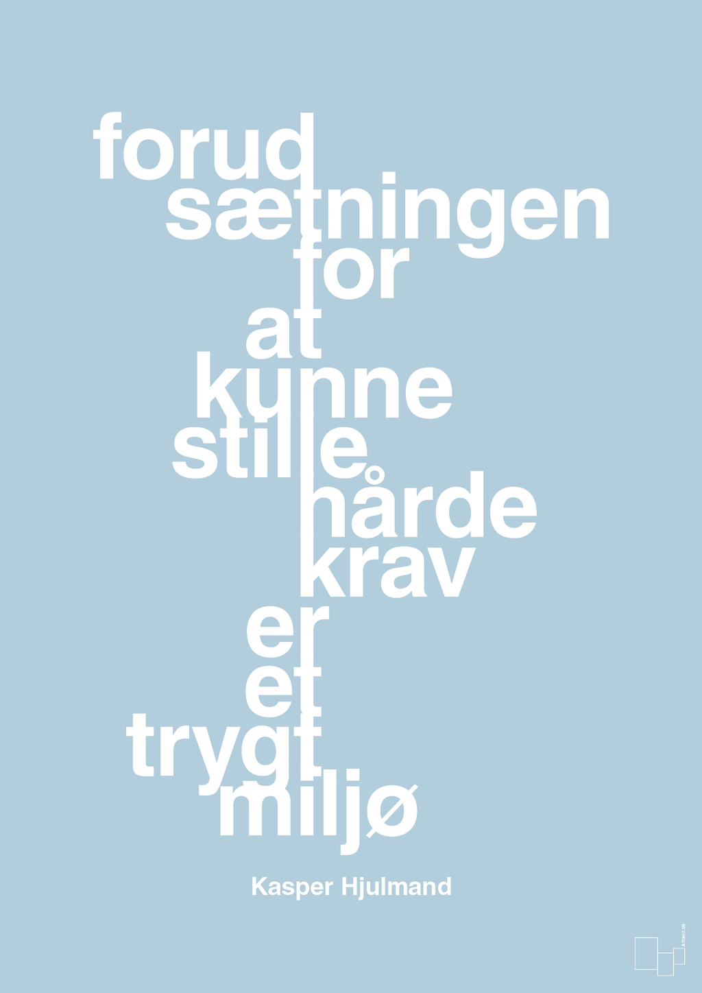 plakat: forudsætningen for at kunne stille de hårde krav er et trygt miljø - heavenly blue-Fodbold-A1two3