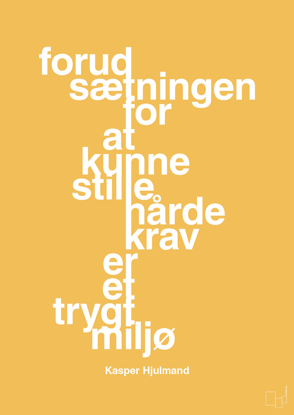 plakat: forudsætningen for at kunne stille de hårde krav er et trygt miljø - honeycomb-Fodbold-A1two3