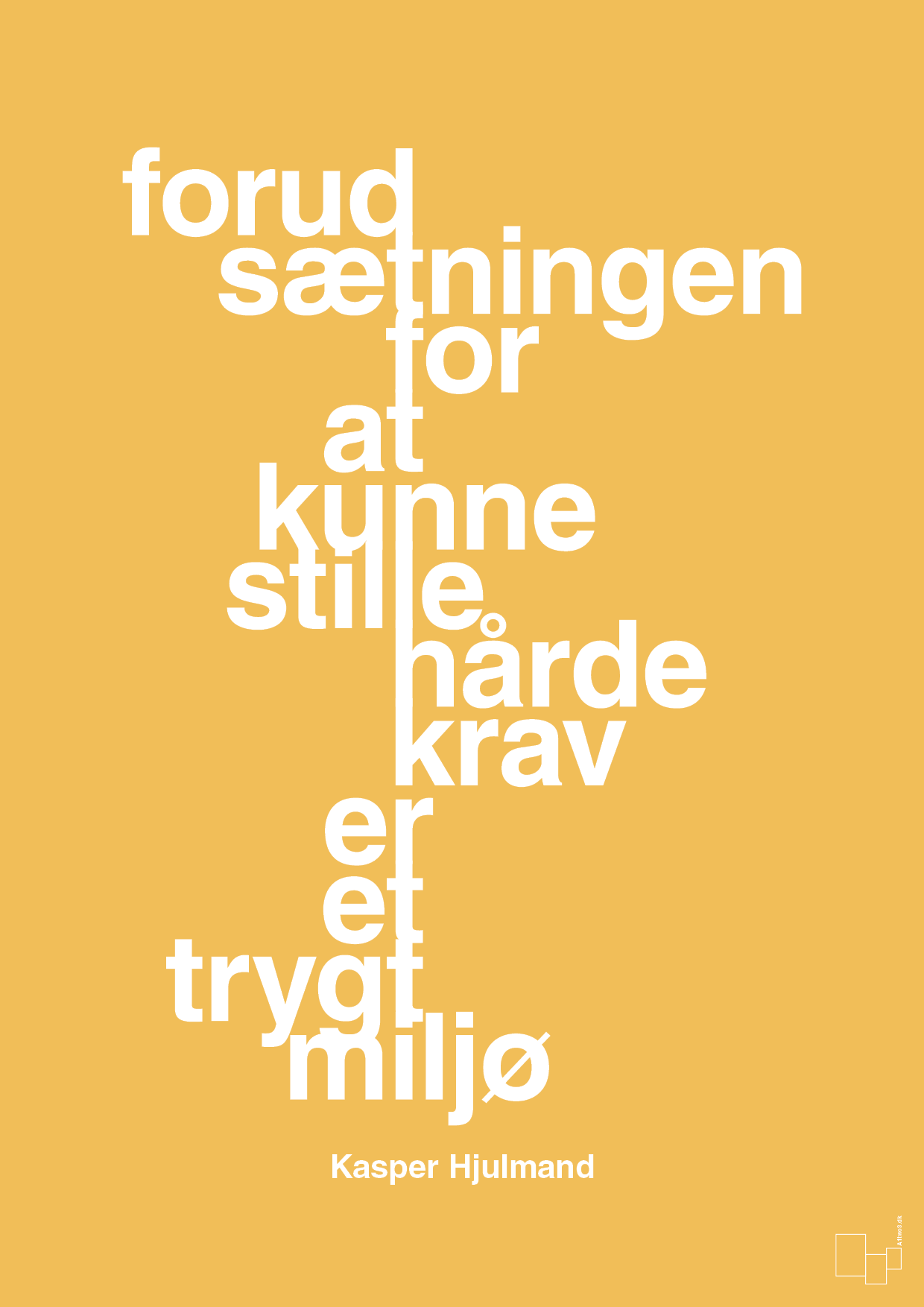 plakat: forudsætningen for at kunne stille de hårde krav er et trygt miljø - honeycomb-Fodbold-A1two3