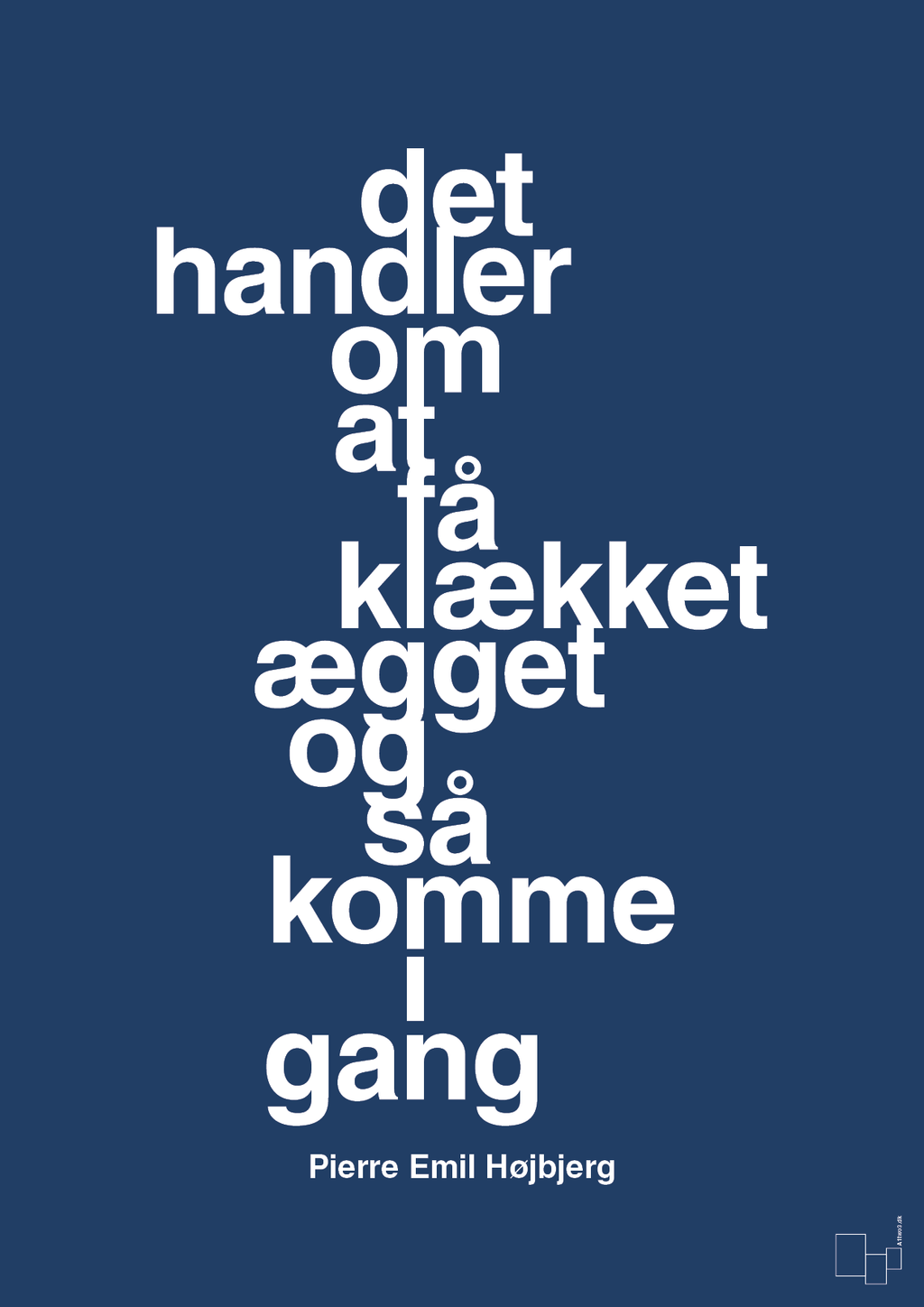 plakat: det handler om at få klækket ægget og så komme i gang - lapis blue-Fodbold-A1two3