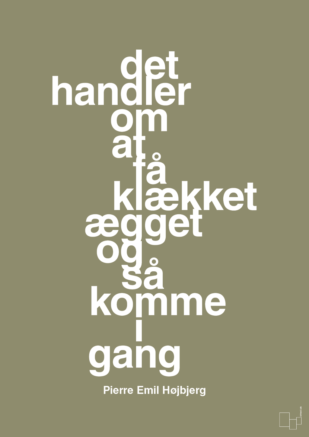 plakat: det handler om at få klækket ægget og så komme i gang - misty forrest-Fodbold-A1two3