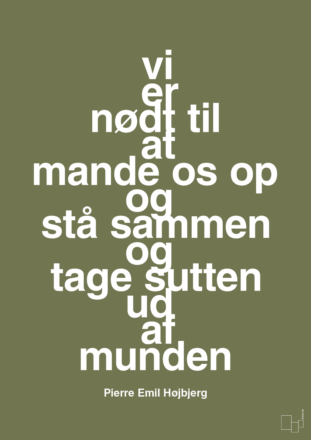 plakat: vi er nødt til at mande os op og stå sammen og tage sutten ud af munden - secret meadow-Fodbold-A1two3