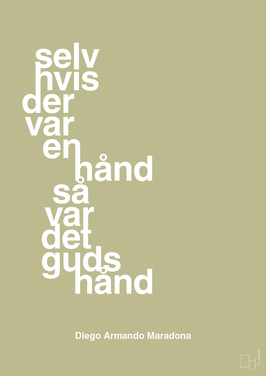 plakat: selv hvis der var en hånd så var det Guds hånd - back to nature-Fodbold-A1two3