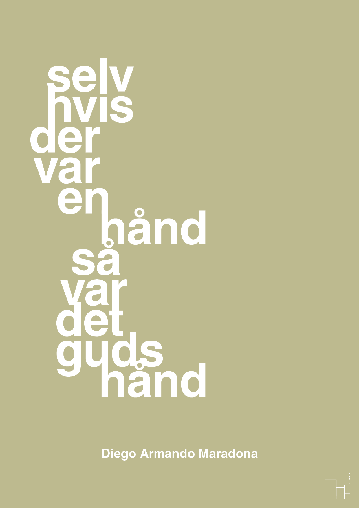 plakat: selv hvis der var en hånd så var det Guds hånd - back to nature-Fodbold-A1two3