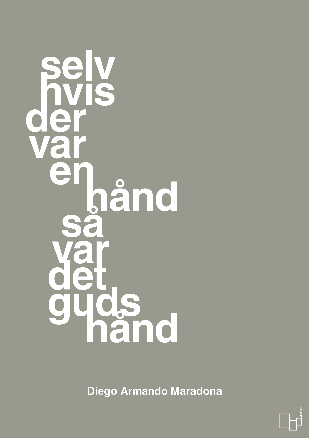 plakat: selv hvis der var en hånd så var det Guds hånd - battleship gray-Fodbold-A1two3