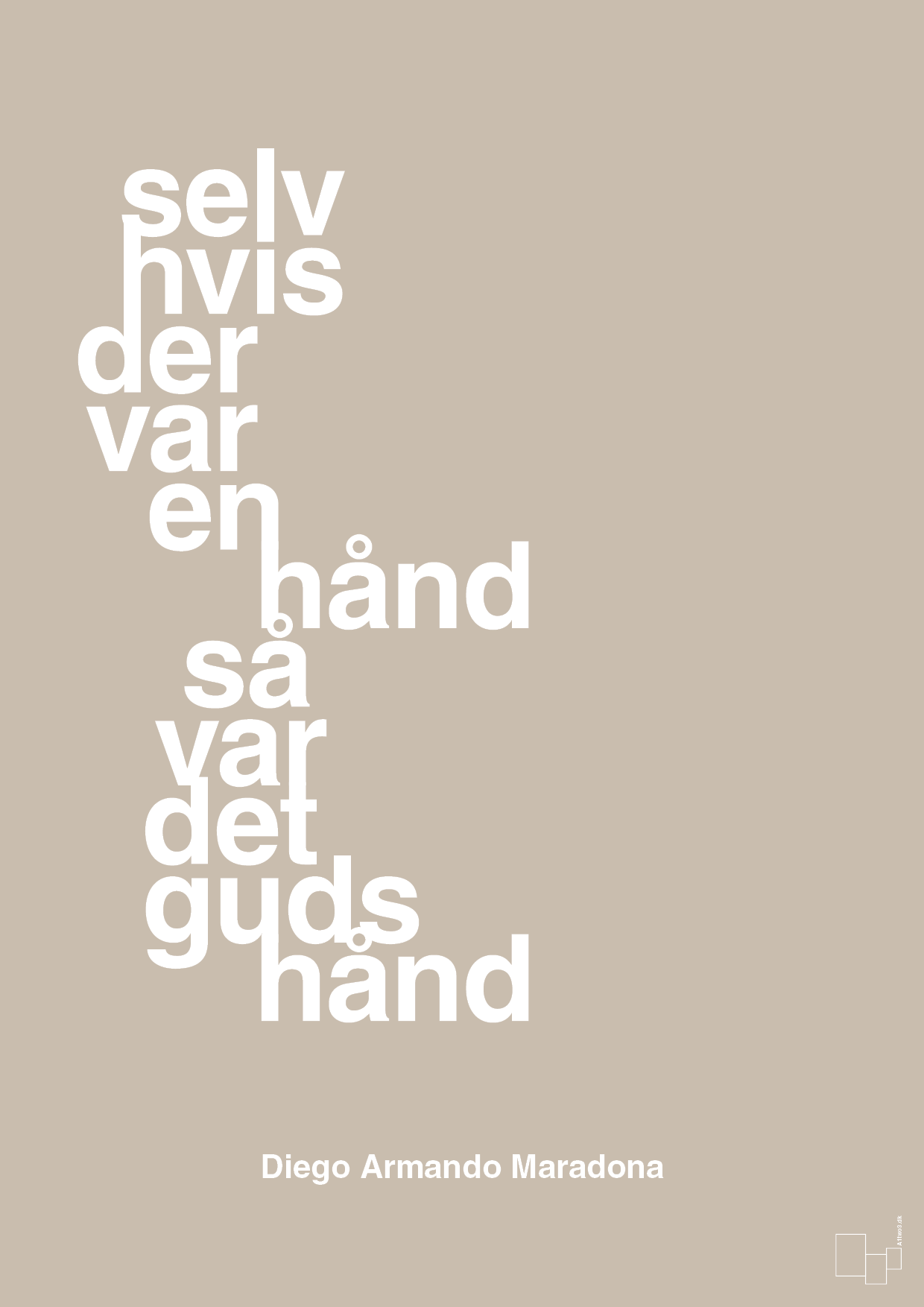 plakat: selv hvis der var en hånd så var det Guds hånd - creamy mushroom-Fodbold-A1two3
