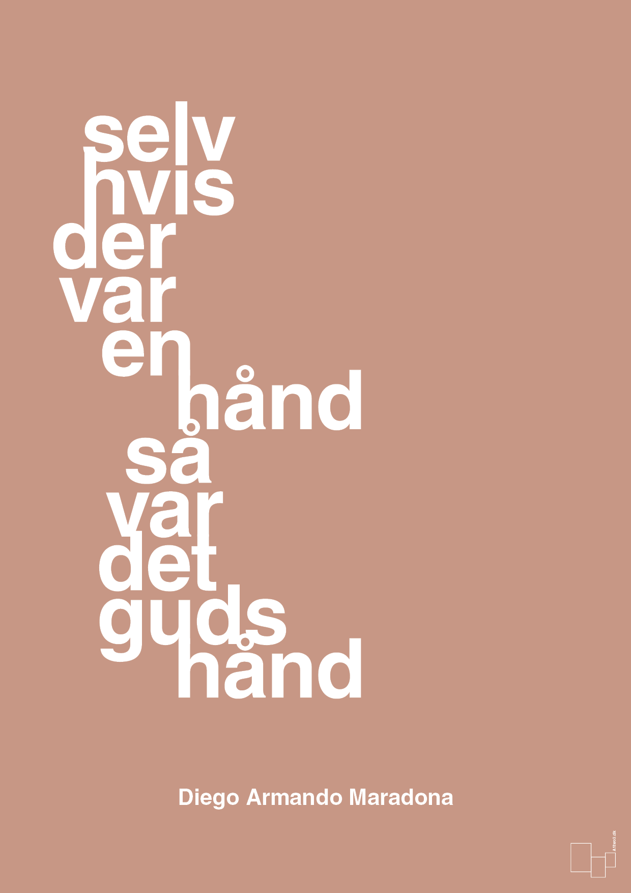 plakat: selv hvis der var en hånd så var det Guds hånd - powder-Fodbold-A1two3