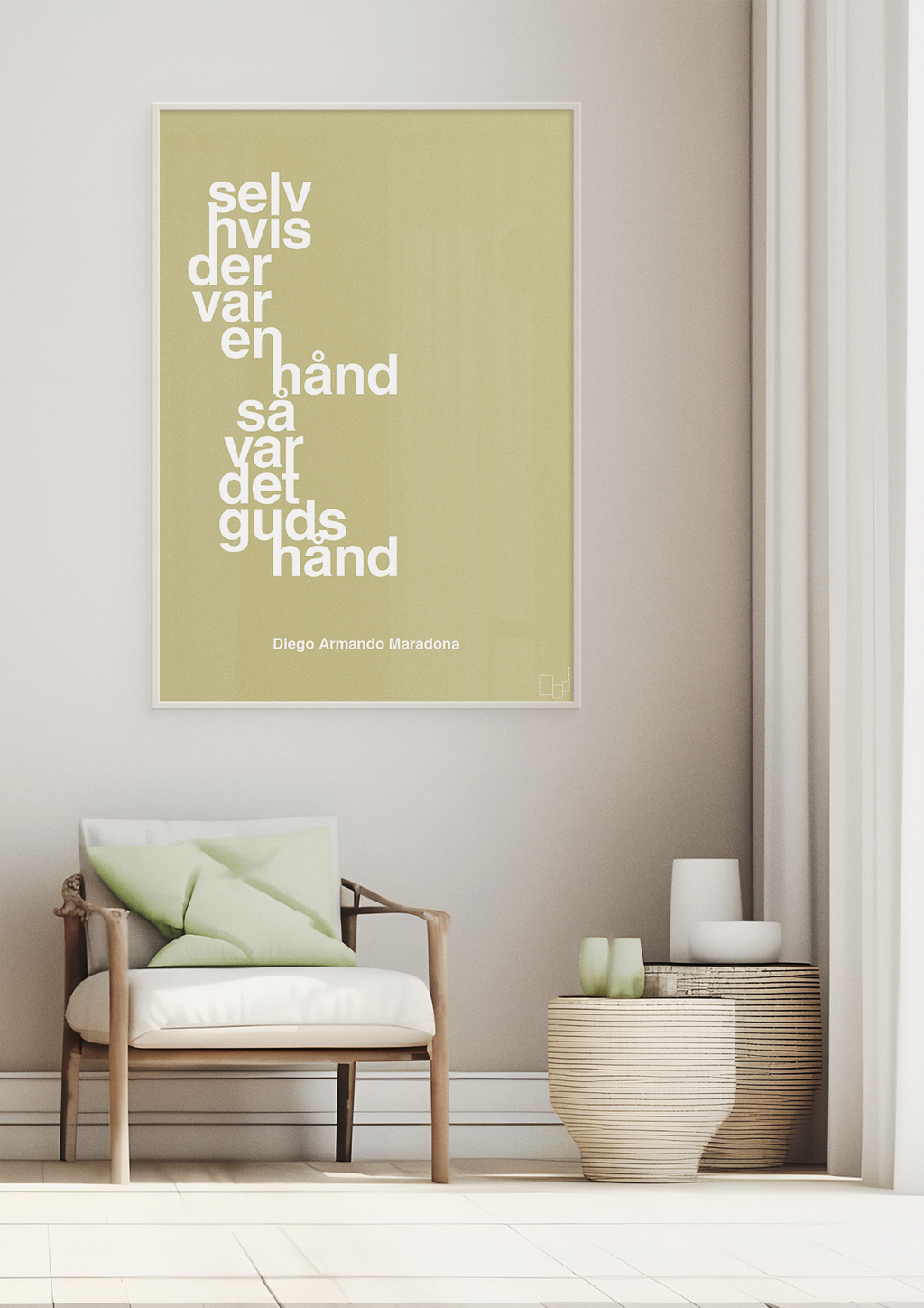 plakat: selv hvis der var en hånd så var det Guds hånd - dusty lilac-Fodbold-A1two3
