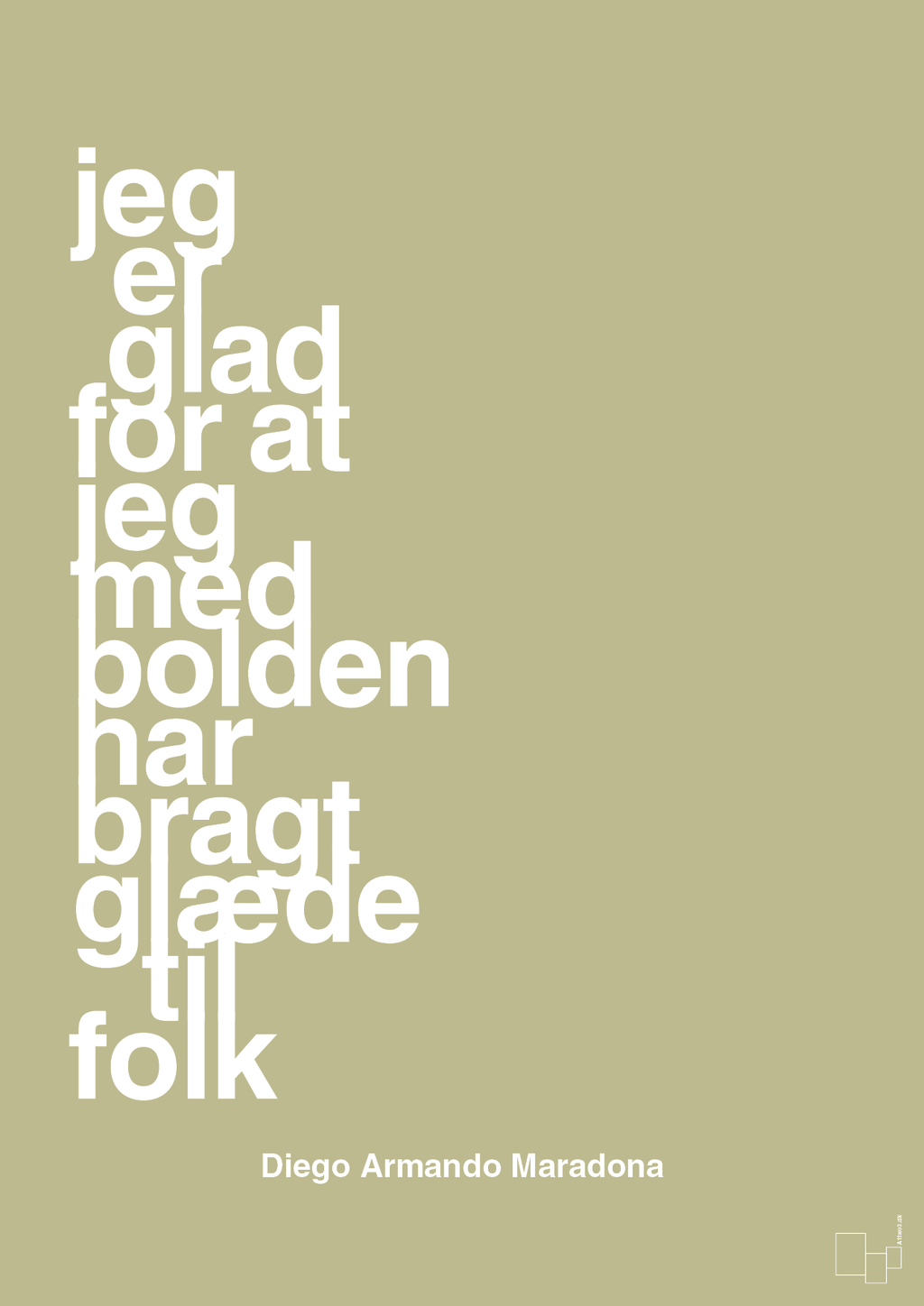 plakat: jeg er glad for at jeg med bolden har bragt glæde til folk - back to nature-Fodbold-A1two3