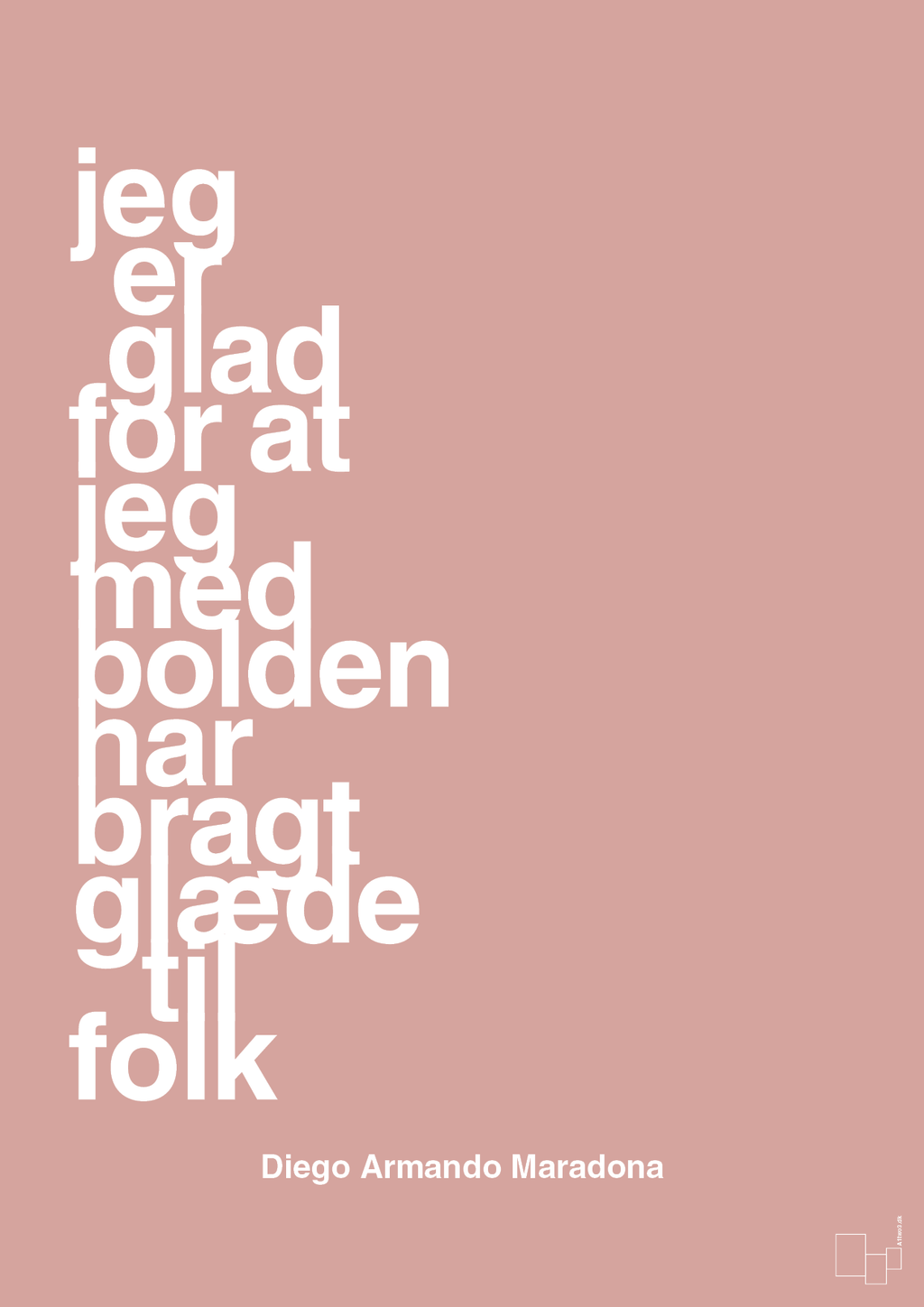 plakat: jeg er glad for at jeg med bolden har bragt glæde til folk - bubble shell-Fodbold-A1two3