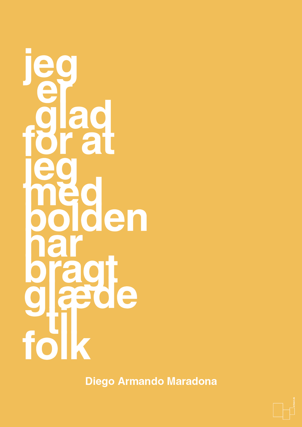 plakat: jeg er glad for at jeg med bolden har bragt glæde til folk - honeycomb-Fodbold-A1two3