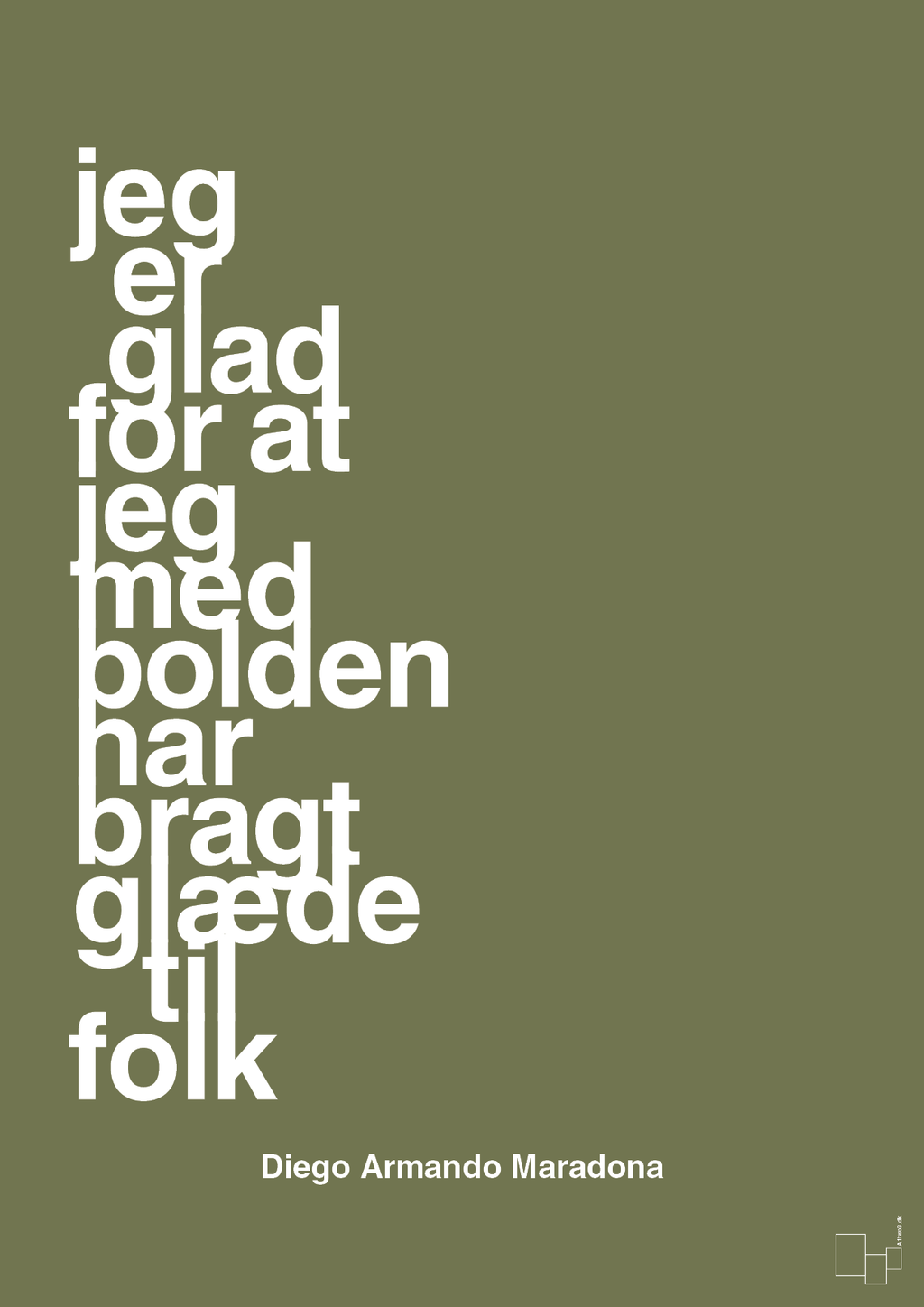 plakat: jeg er glad for at jeg med bolden har bragt glæde til folk - secret meadow-Fodbold-A1two3