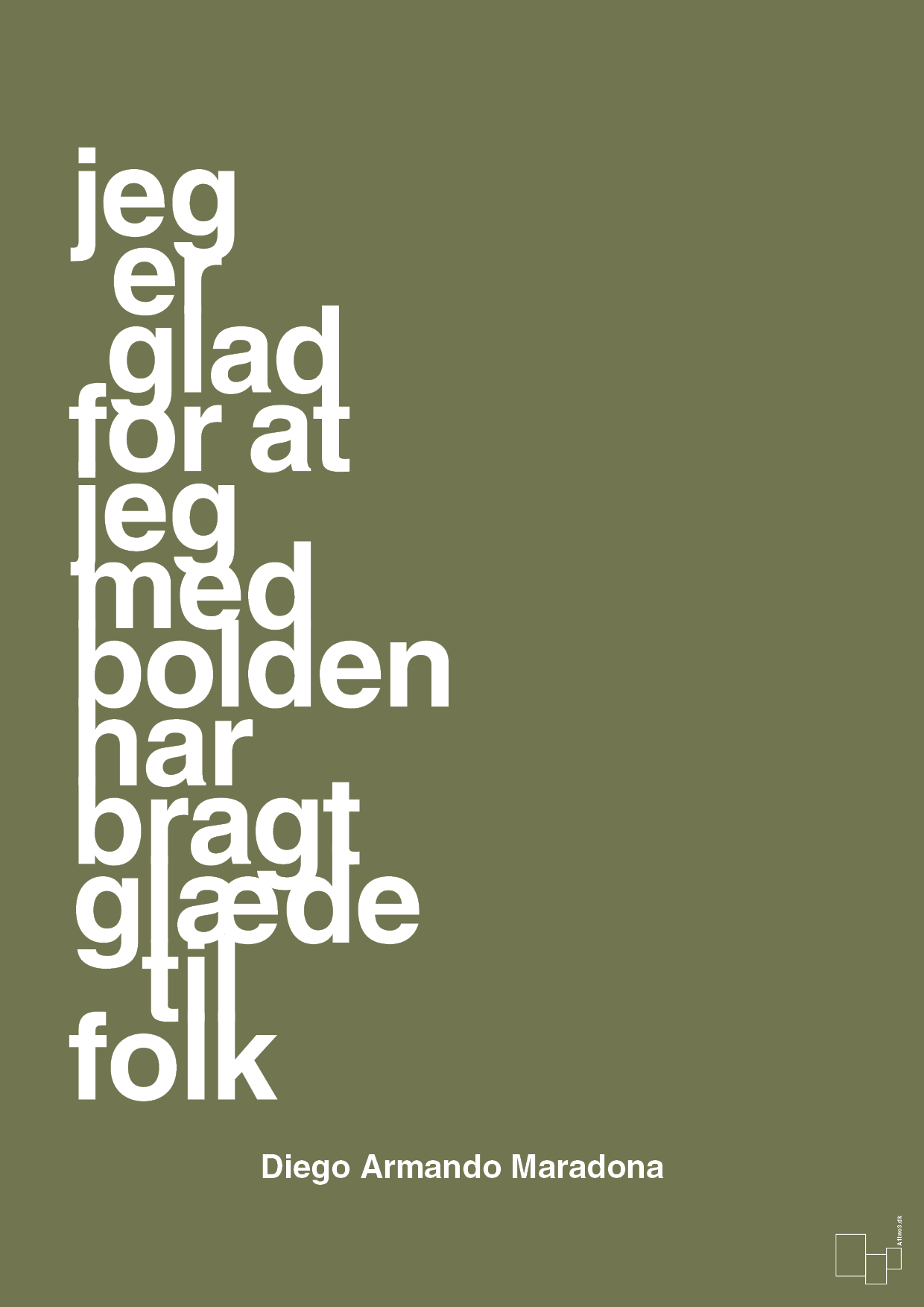 plakat: jeg er glad for at jeg med bolden har bragt glæde til folk - secret meadow-Fodbold-A1two3