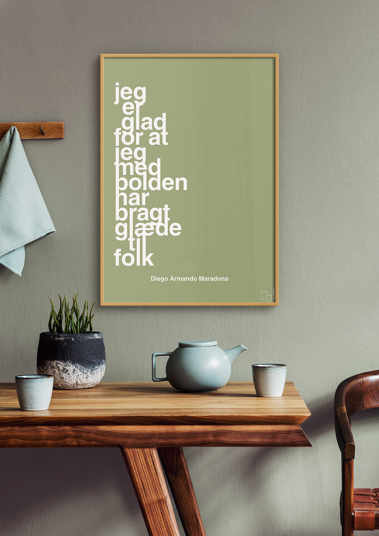 plakat: jeg er glad for at jeg med bolden har bragt glæde til folk - creamy mushroom-Fodbold-A1two3