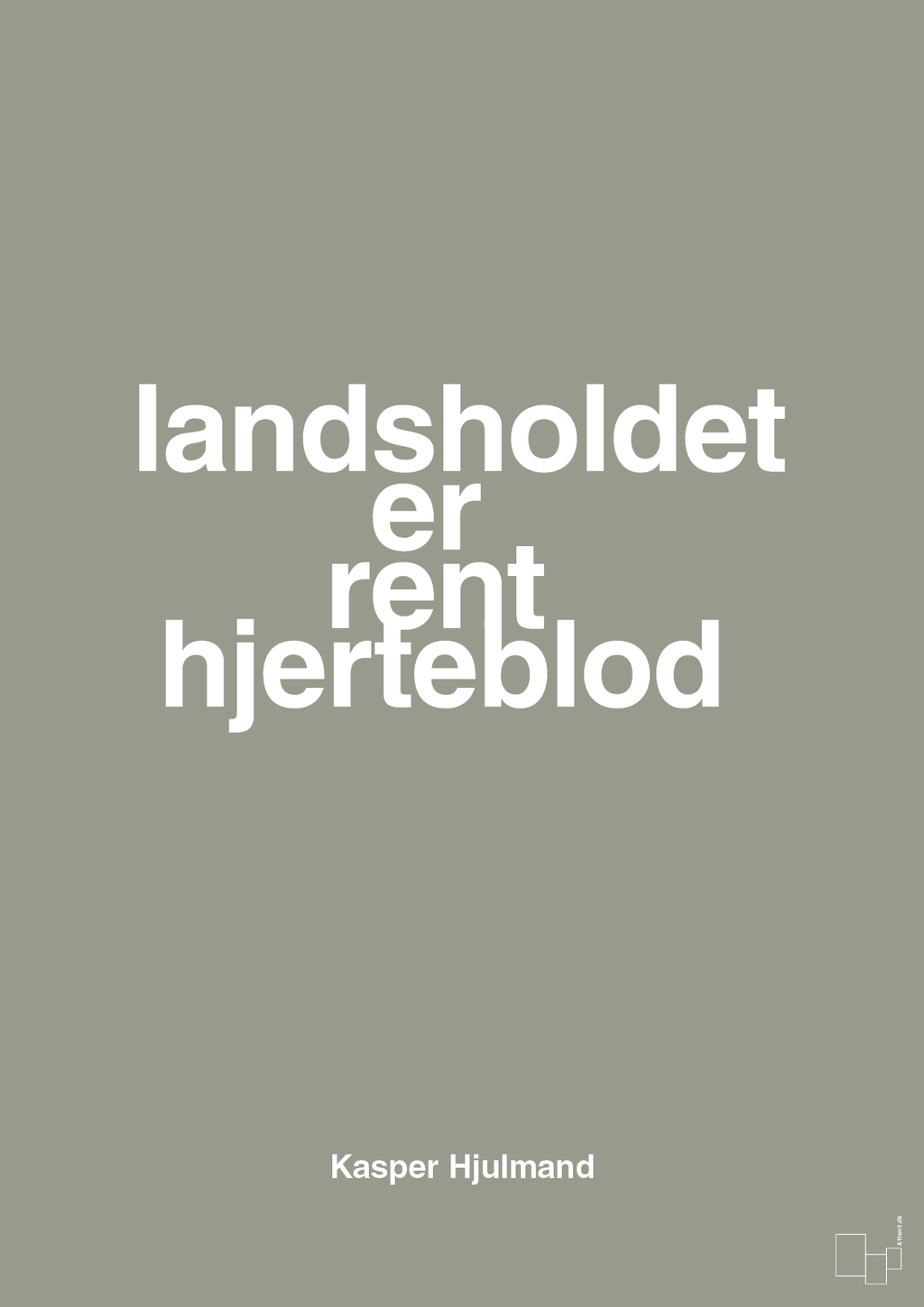 plakat: landsholdet er rent hjerteblod - battleship gray-Fodbold-A1two3
