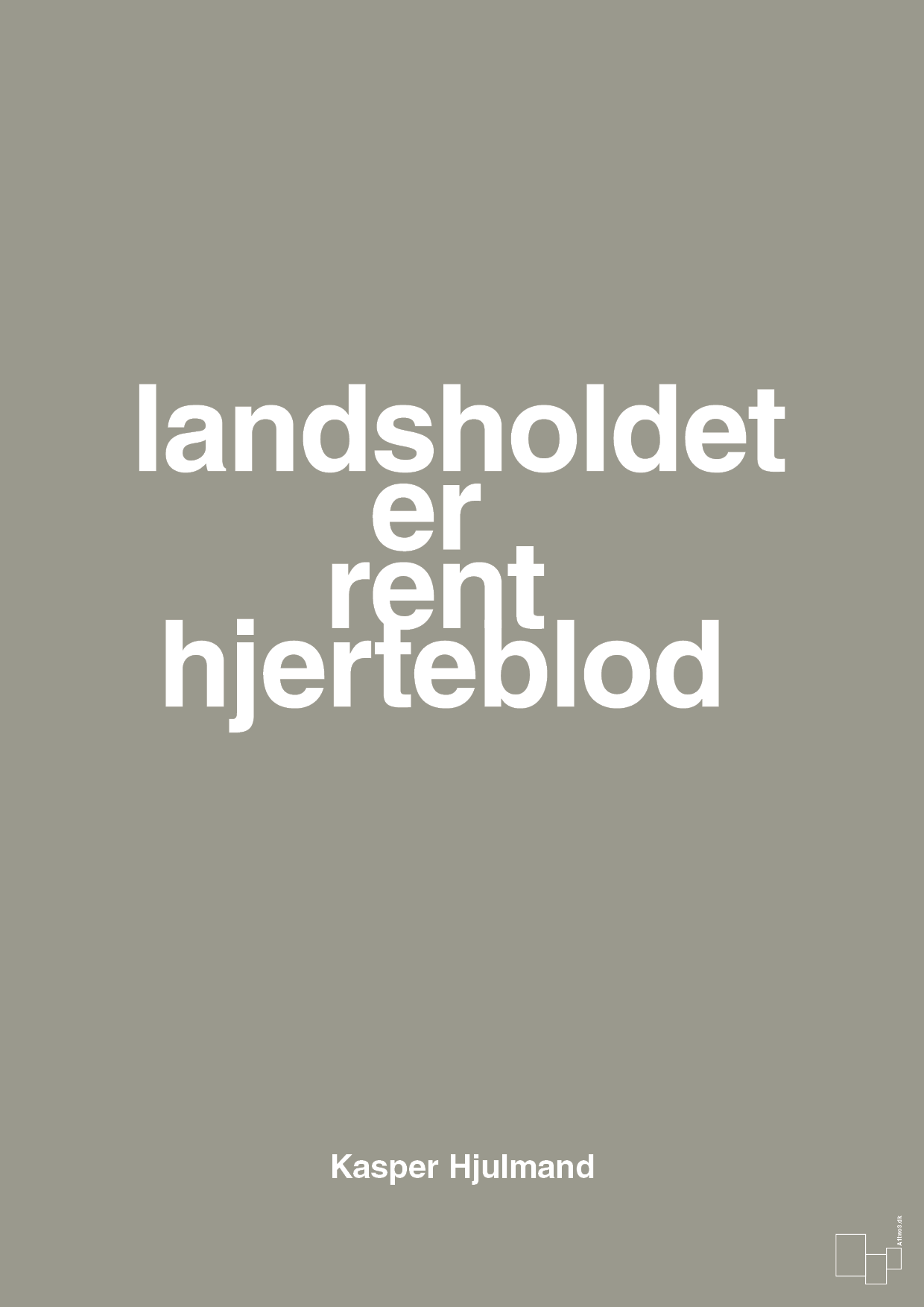 plakat: landsholdet er rent hjerteblod - battleship gray-Fodbold-A1two3