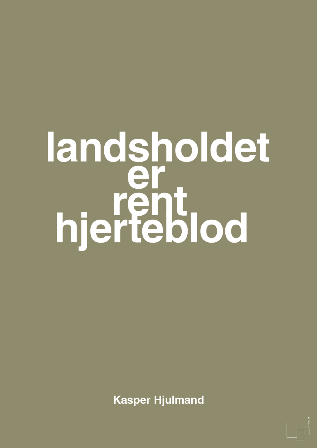 plakat: landsholdet er rent hjerteblod - misty forrest-Fodbold-A1two3
