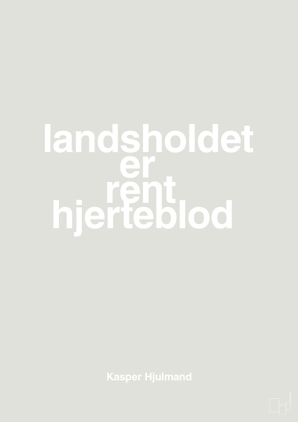 plakat: landsholdet er rent hjerteblod - painters white-Fodbold-A1two3