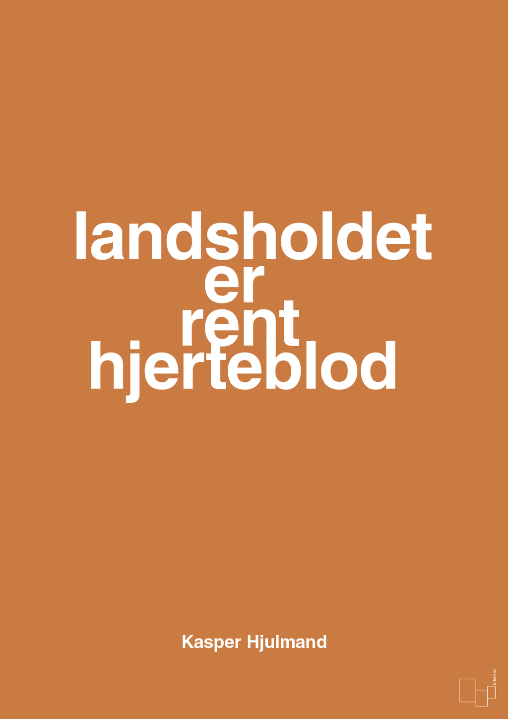 plakat: landsholdet er rent hjerteblod - rumba orange-Fodbold-A1two3