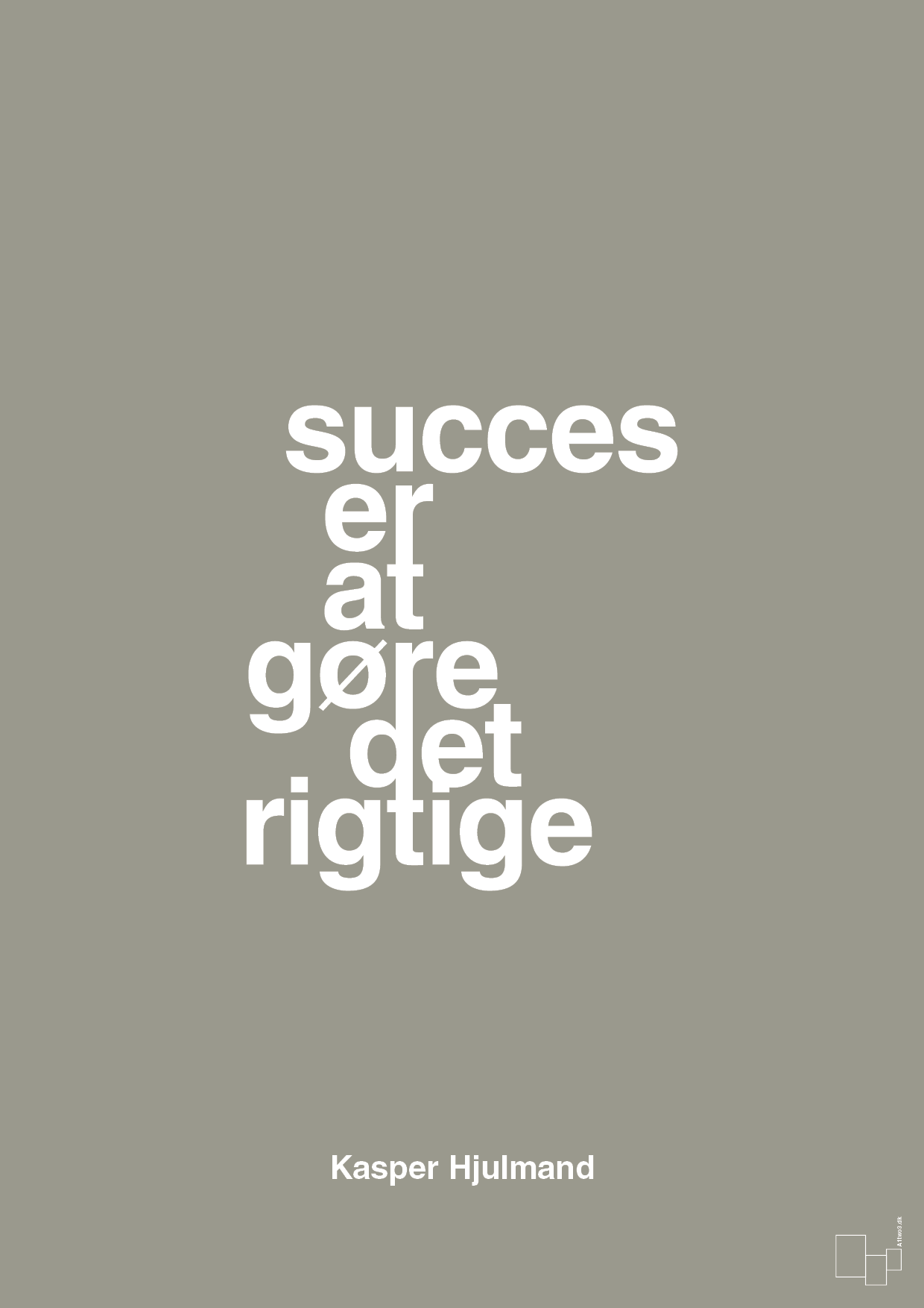 plakat: succes er at gøre det rigtige - battleship gray-Fodbold-A1two3