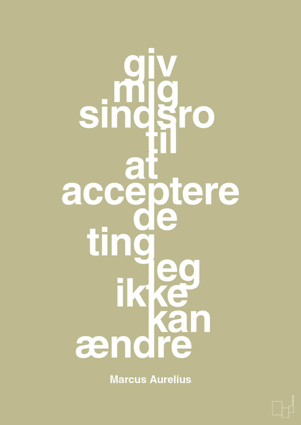 plakat: giv mig sindsro til at acceptere de ting jeg ikke kan ændre - back to nature-Filosof-A1two3