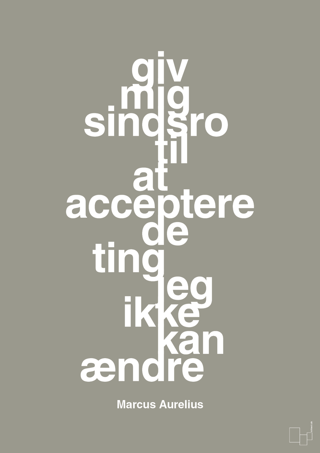 plakat: giv mig sindsro til at acceptere de ting jeg ikke kan ændre - battleship gray-Filosof-A1two3