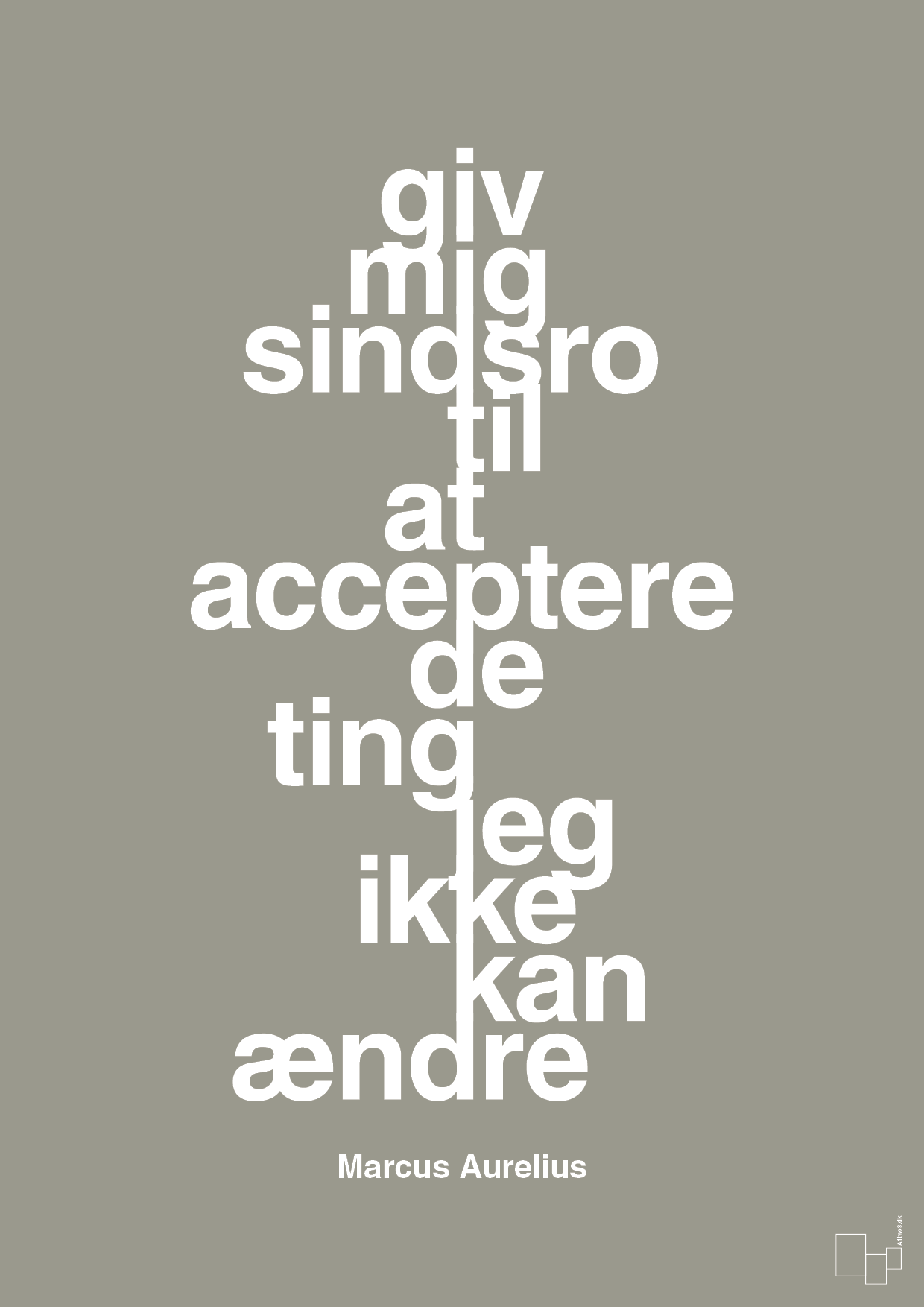 plakat: giv mig sindsro til at acceptere de ting jeg ikke kan ændre - battleship gray-Filosof-A1two3