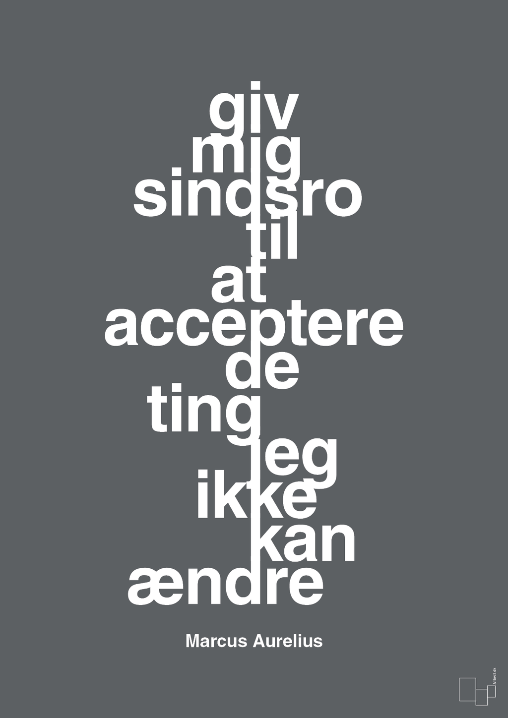 plakat: giv mig sindsro til at acceptere de ting jeg ikke kan ændre - graphic charcoal-Filosof-A1two3