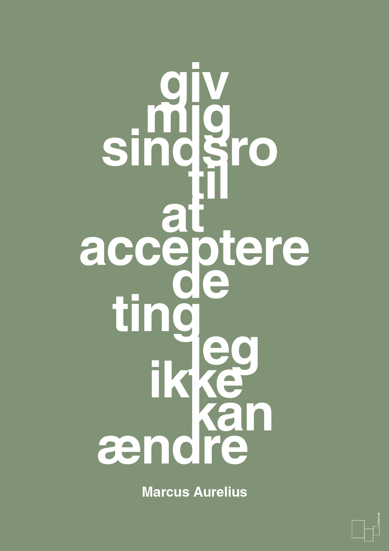 plakat: giv mig sindsro til at acceptere de ting jeg ikke kan ændre - jade-Filosof-A1two3