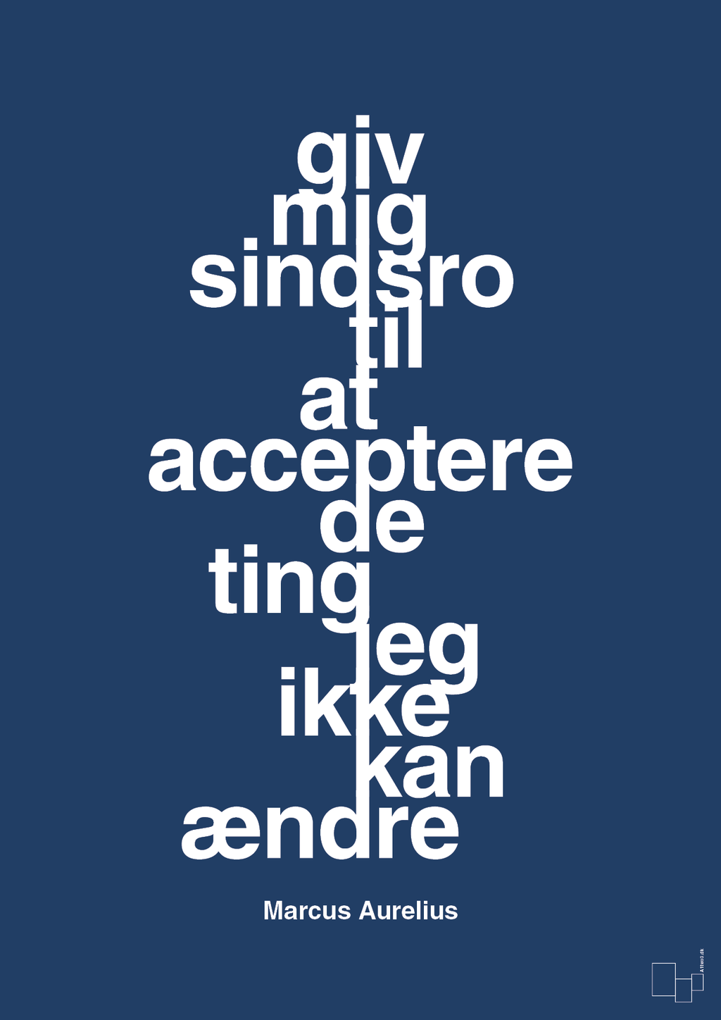 plakat: giv mig sindsro til at acceptere de ting jeg ikke kan ændre - lapis blue-Filosof-A1two3