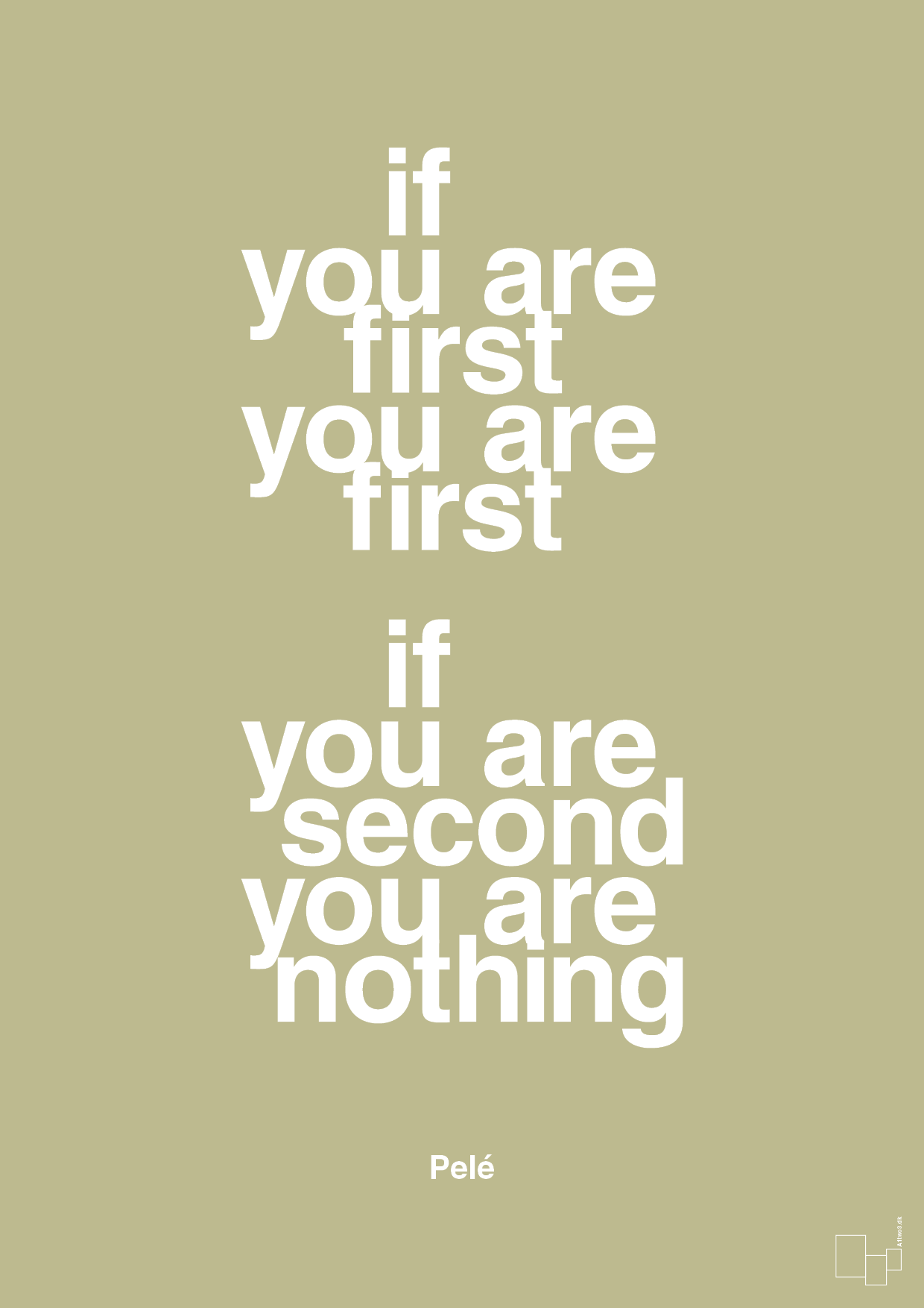 plakat: if you are first you are first if you are second you are nothing - back to nature-Fodbold-A1two3