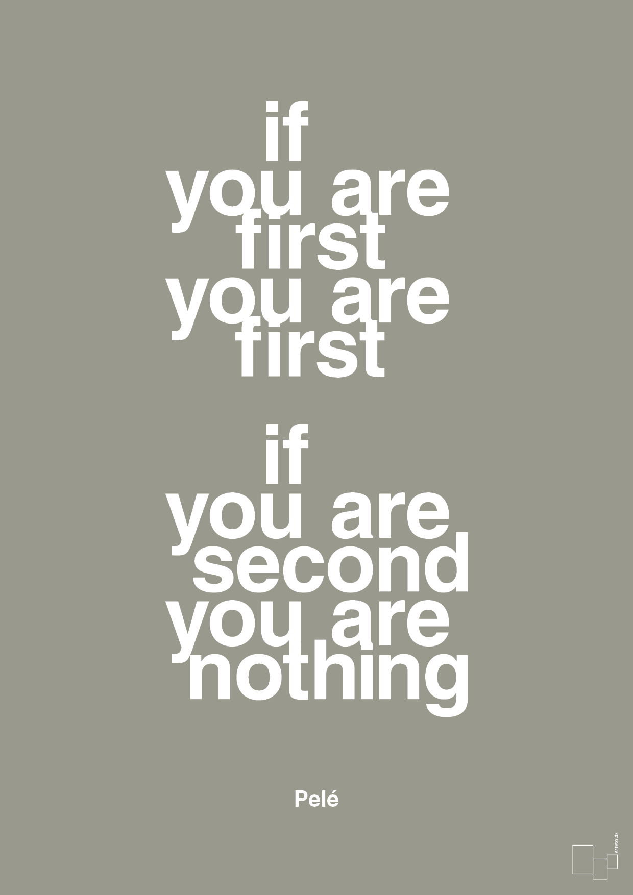 plakat: if you are first you are first if you are second you are nothing - battleship gray-Fodbold-A1two3