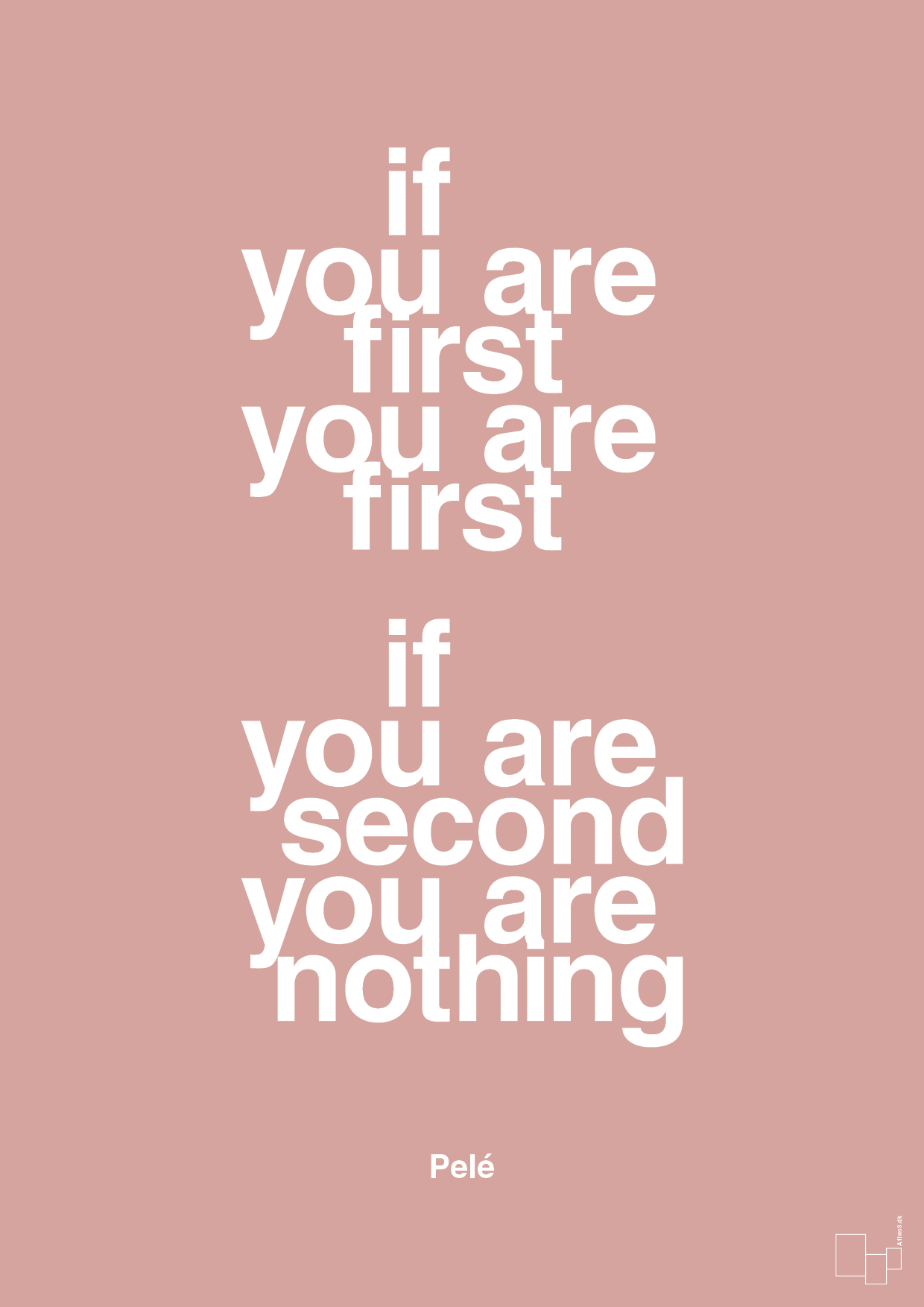 plakat: if you are first you are first if you are second you are nothing - bubble shell-Fodbold-A1two3