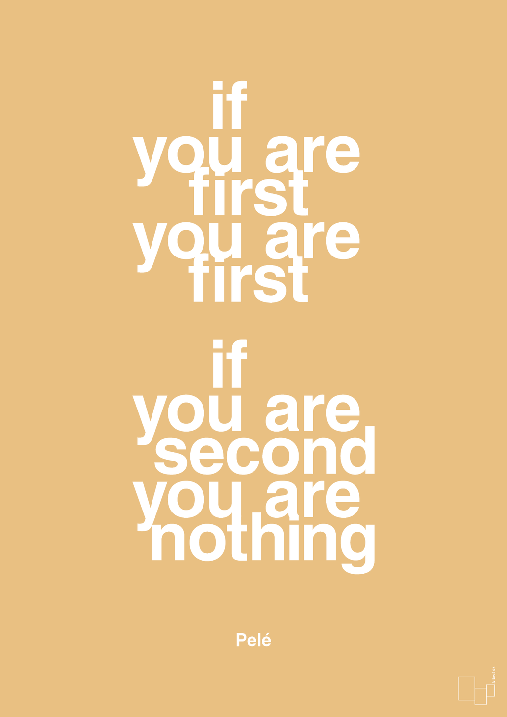 plakat: if you are first you are first if you are second you are nothing - charismatic-Fodbold-A1two3