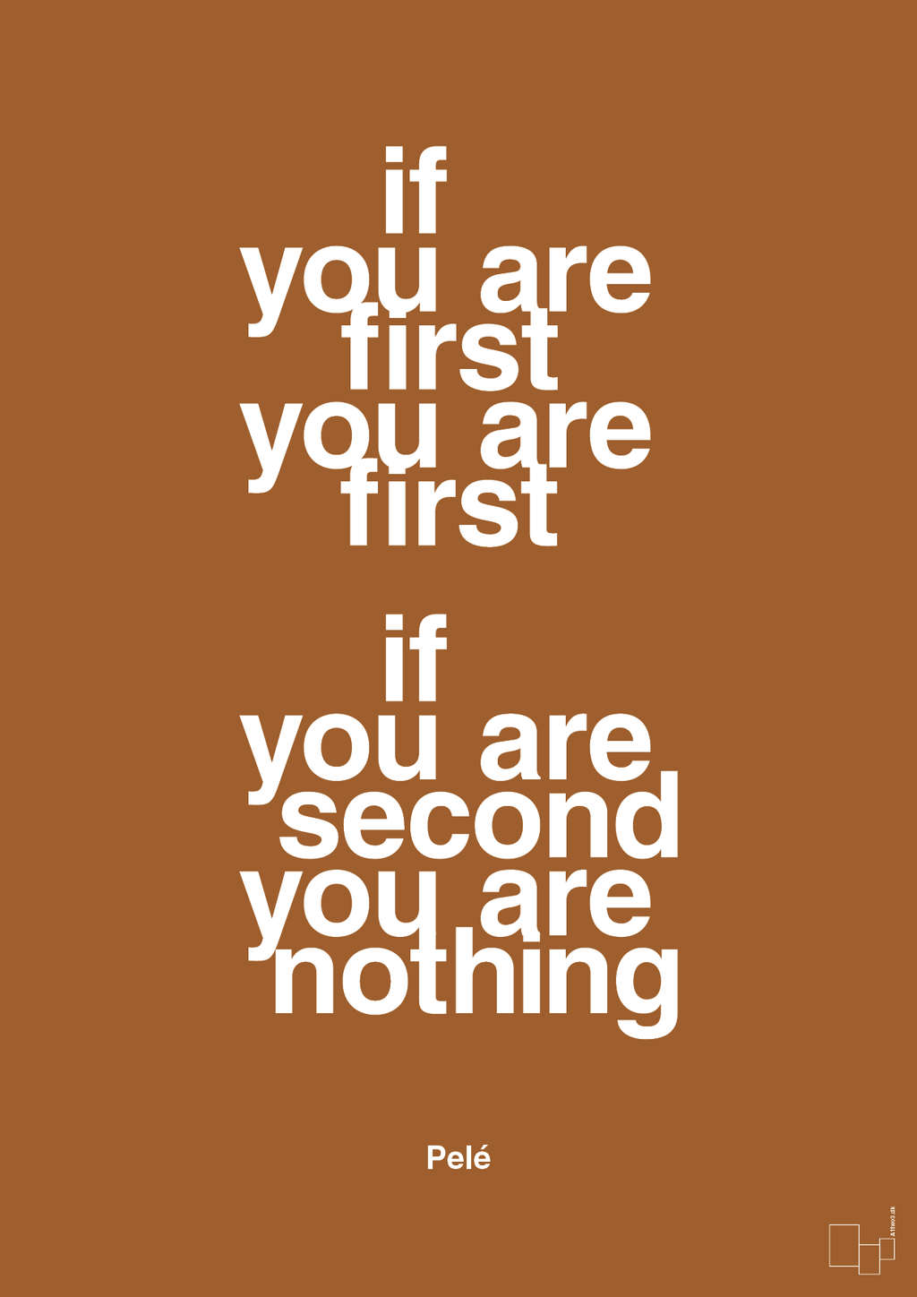 plakat: if you are first you are first if you are second you are nothing - cognac-Fodbold-A1two3
