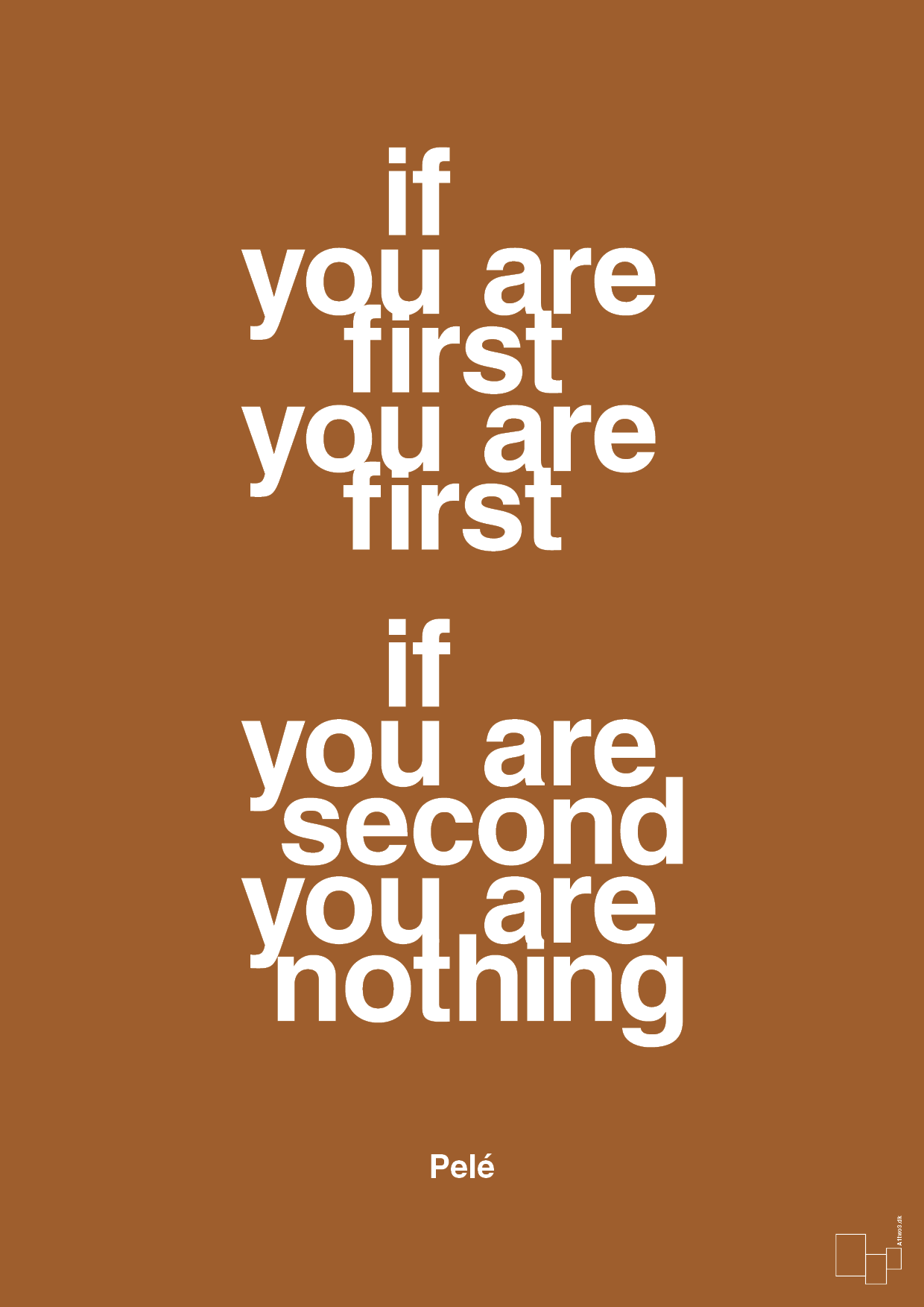 plakat: if you are first you are first if you are second you are nothing - cognac-Fodbold-A1two3