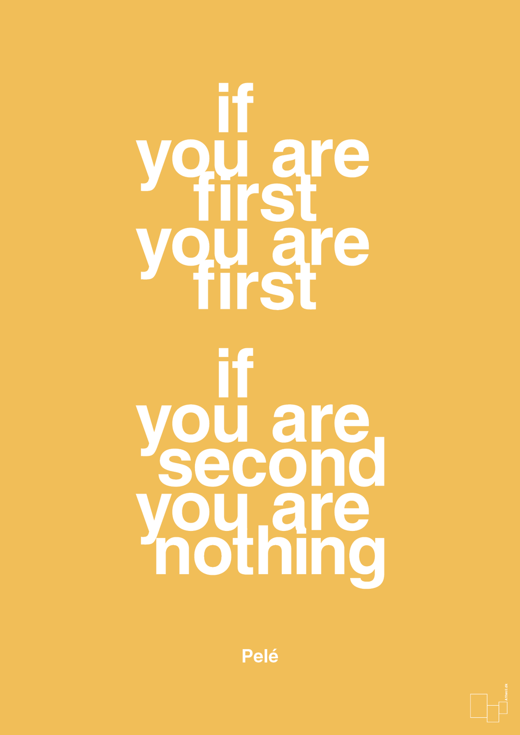 plakat: if you are first you are first if you are second you are nothing - honeycomb-Fodbold-A1two3