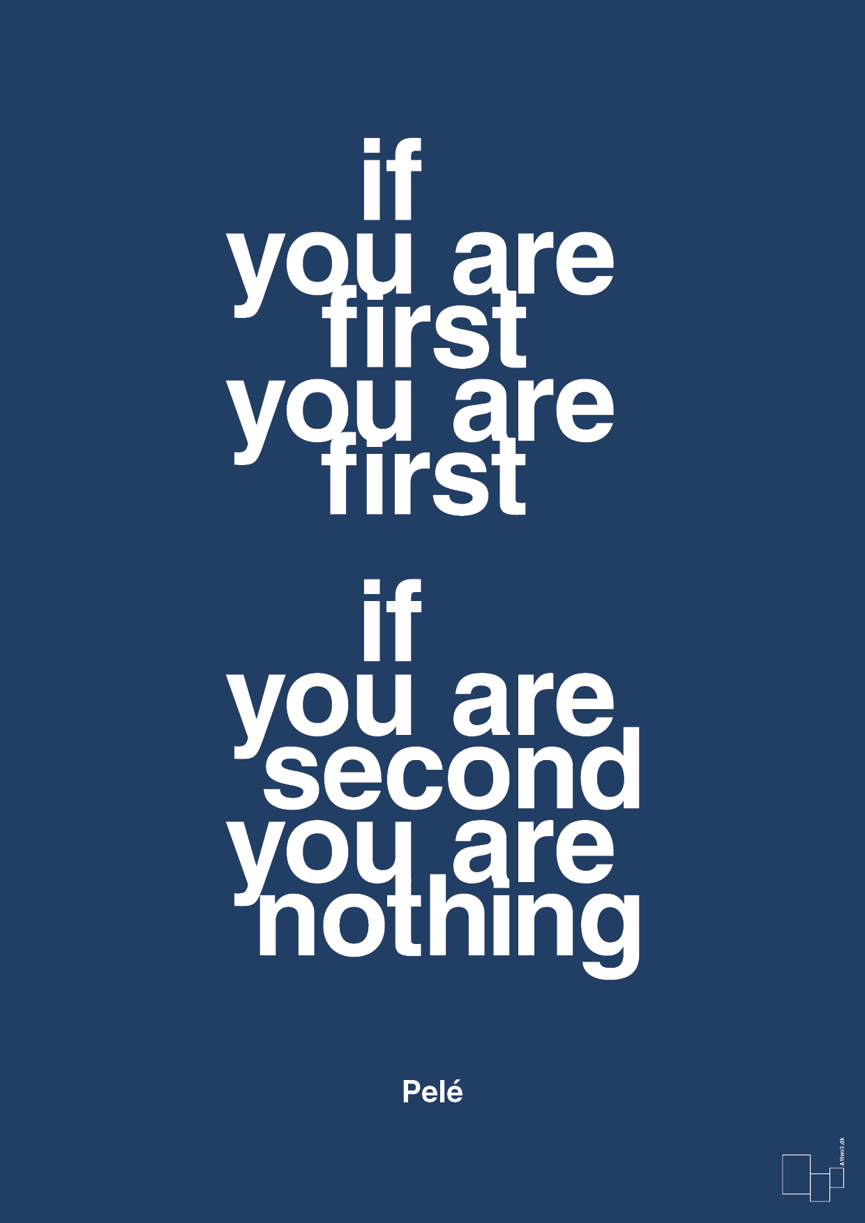 plakat: if you are first you are first if you are second you are nothing - lapis blue-Fodbold-A1two3