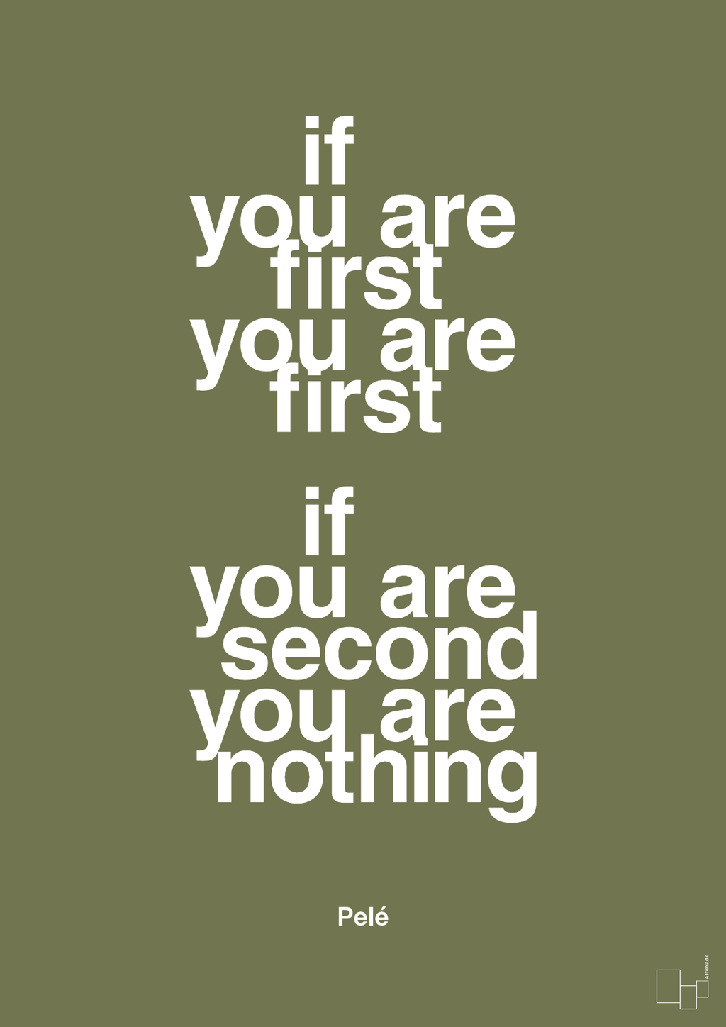 plakat: if you are first you are first if you are second you are nothing - secret meadow-Fodbold-A1two3