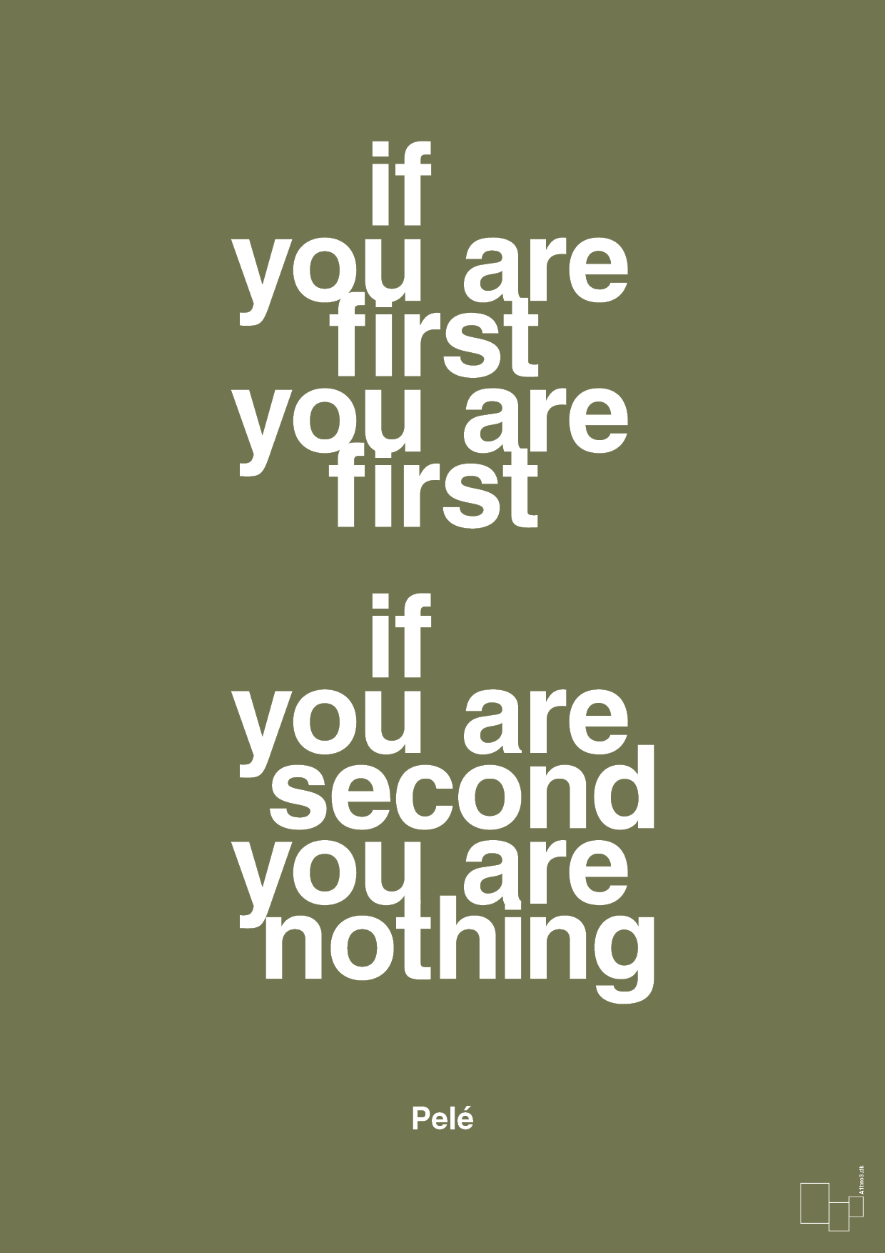 plakat: if you are first you are first if you are second you are nothing - secret meadow-Fodbold-A1two3