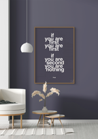 plakat: if you are first you are first if you are second you are nothing - misty forrest-Fodbold-A1two3
