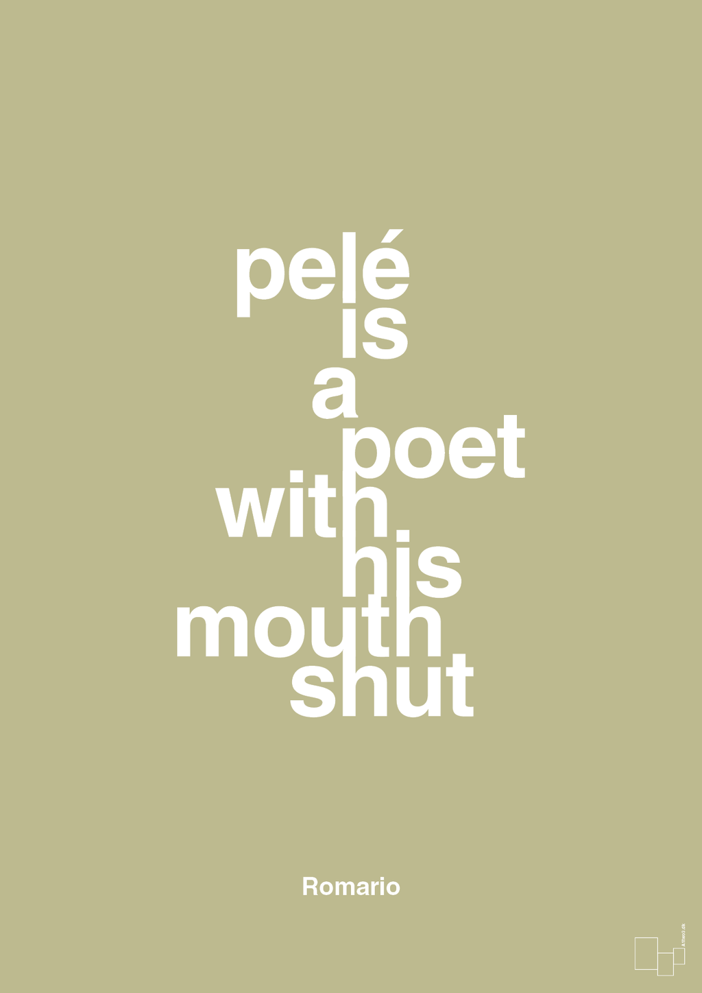 plakat: pelé is a poet with his mouth shut - back to nature-Fodbold-A1two3