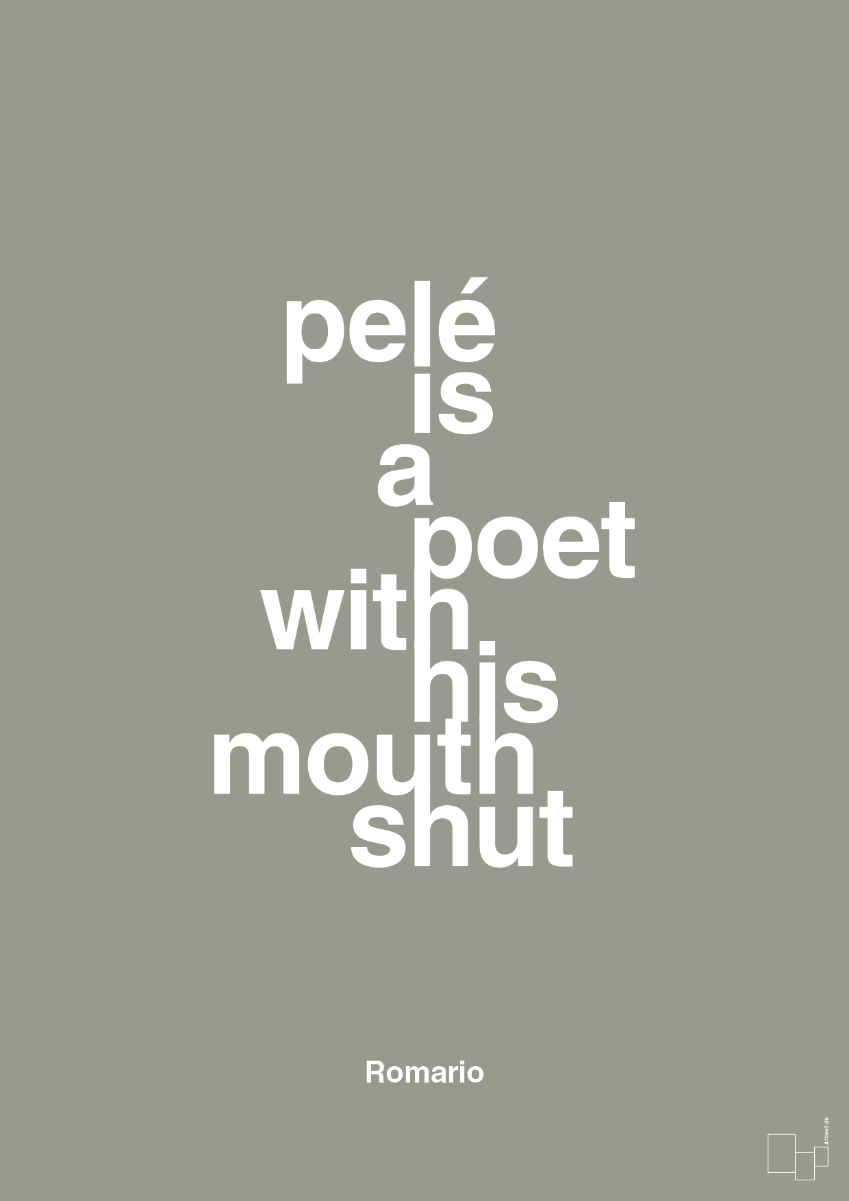 plakat: pelé is a poet with his mouth shut - battleship gray-Fodbold-A1two3