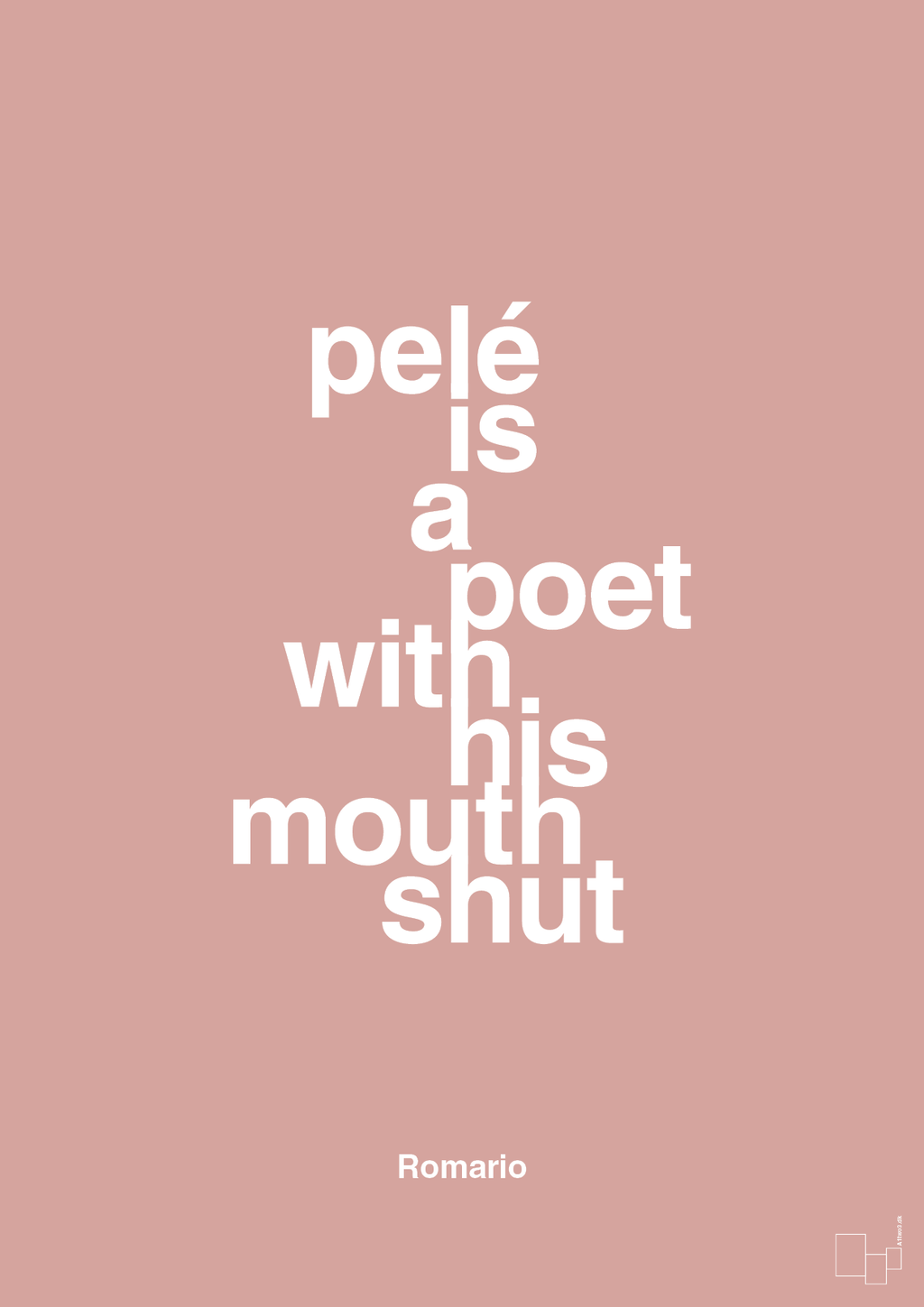 plakat: pelé is a poet with his mouth shut - bubble shell-Fodbold-A1two3