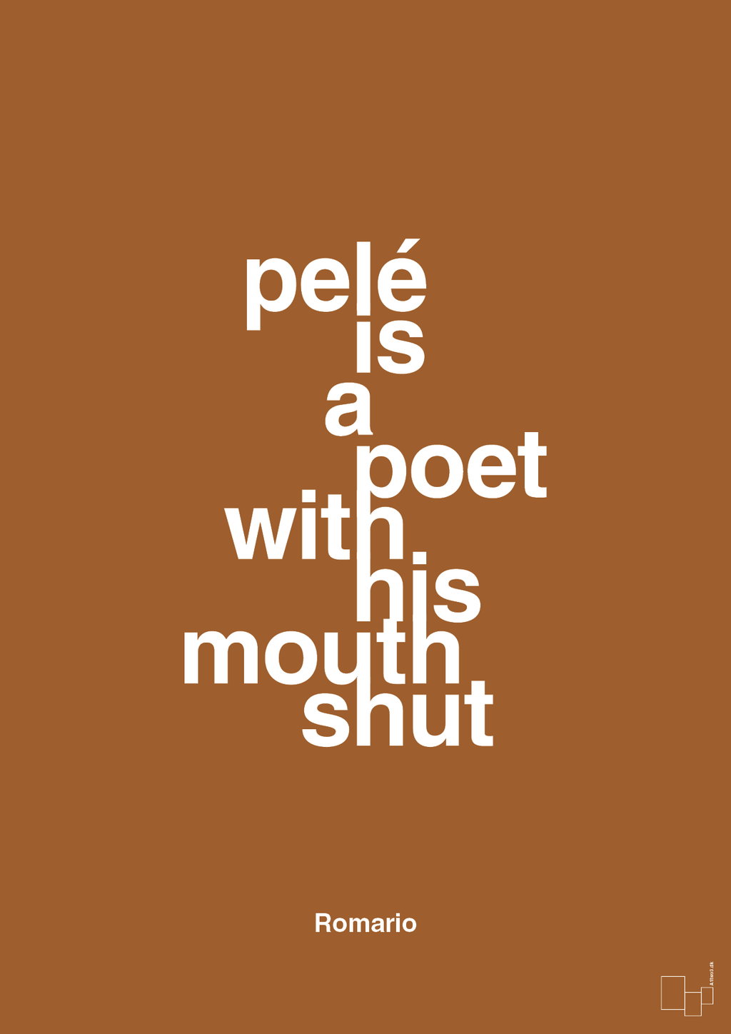 plakat: pelé is a poet with his mouth shut - cognac-Fodbold-A1two3