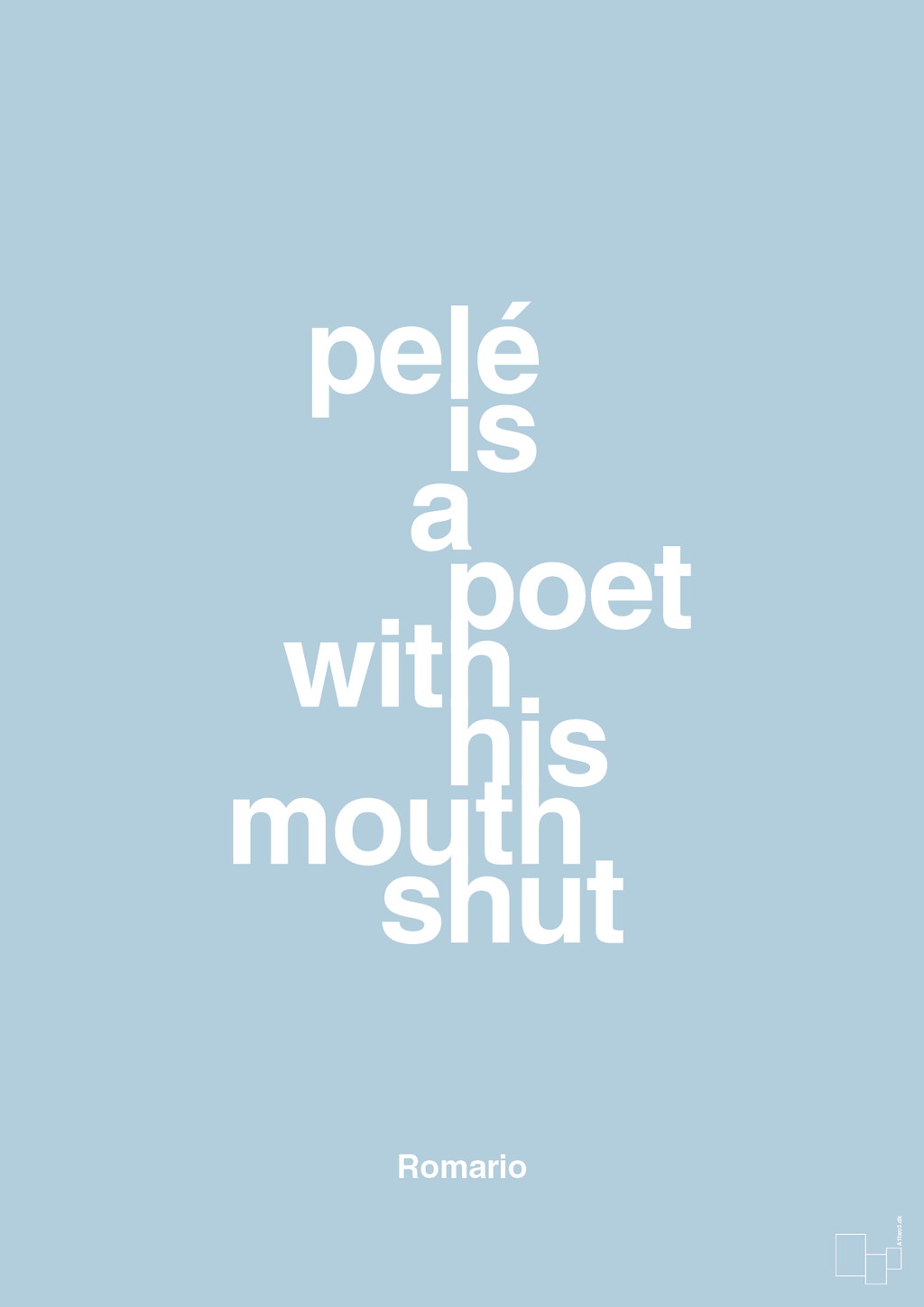 plakat: pelé is a poet with his mouth shut - heavenly blue-Fodbold-A1two3