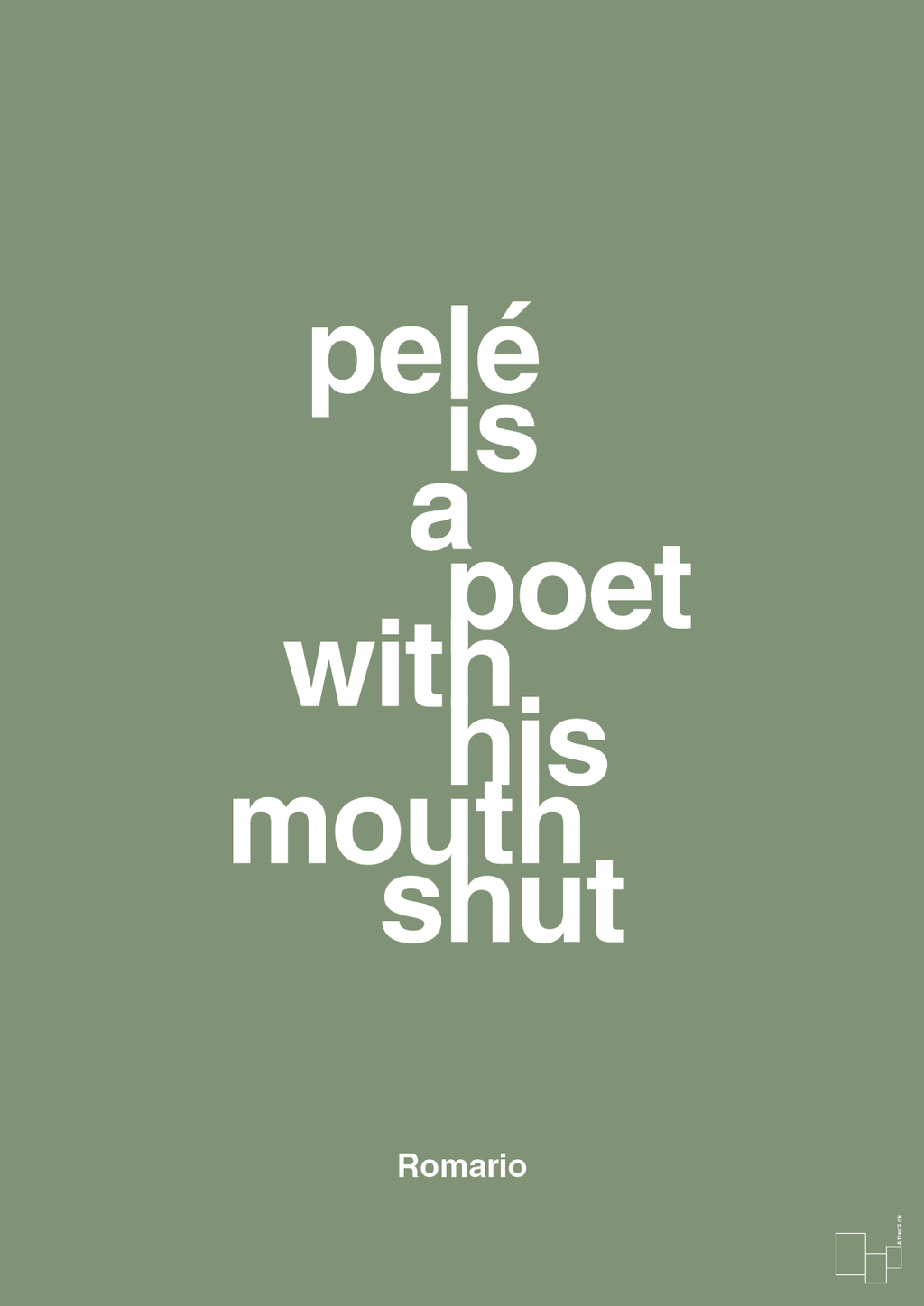 plakat: pelé is a poet with his mouth shut - jade-Fodbold-A1two3